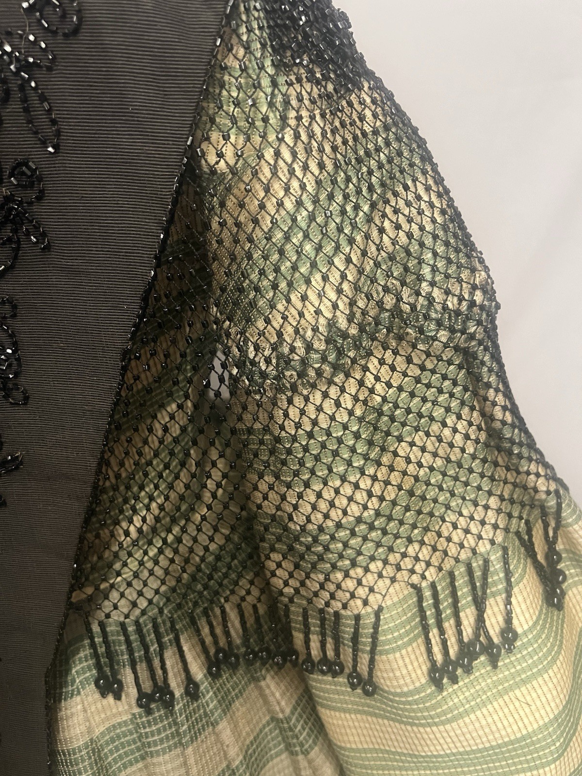 1880’s Silk Faille & Jet Beaded Mantel