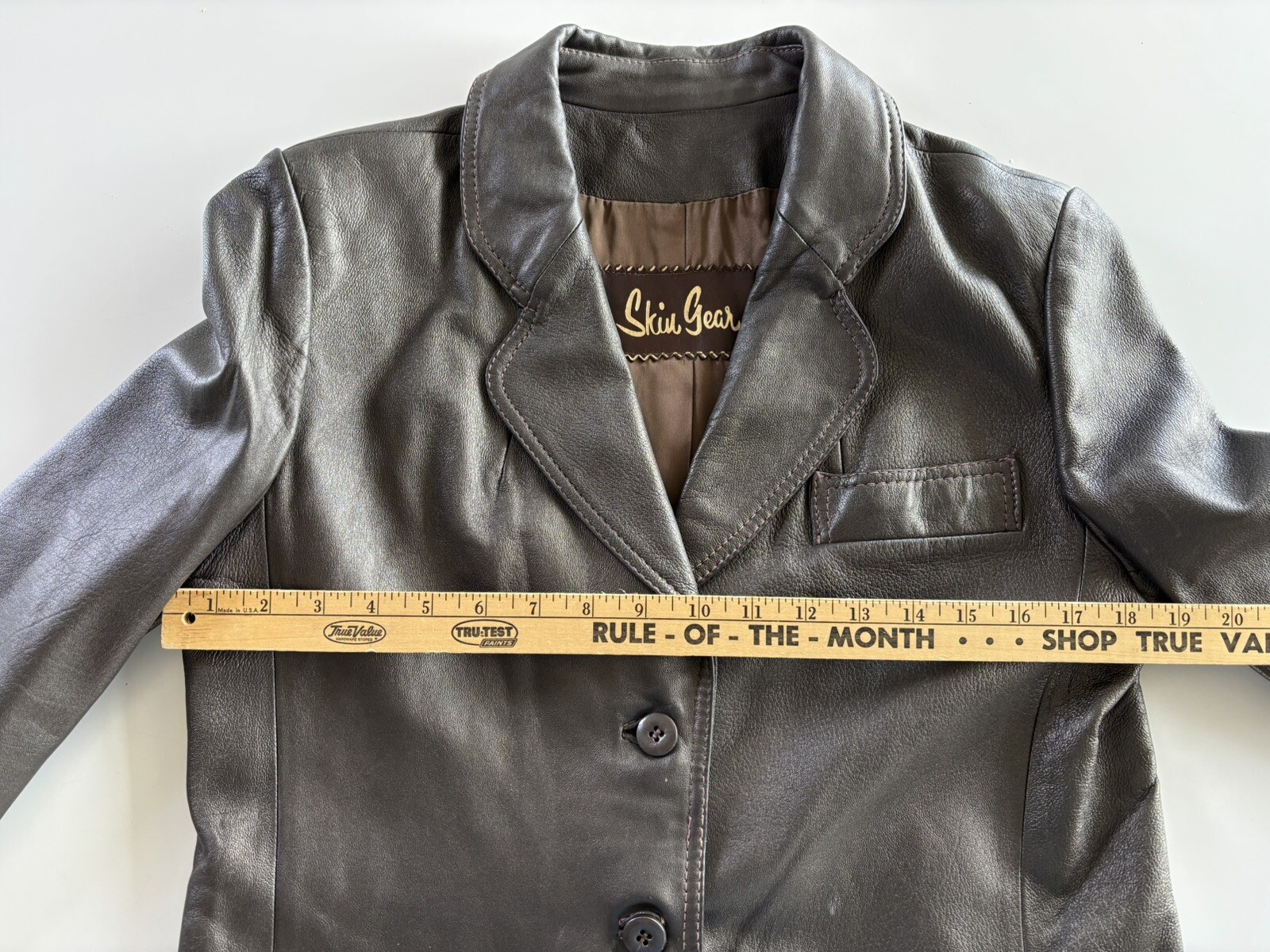Vintage 80s Skin Gear Leather Jacket Women’s Soft Gray Sz S M