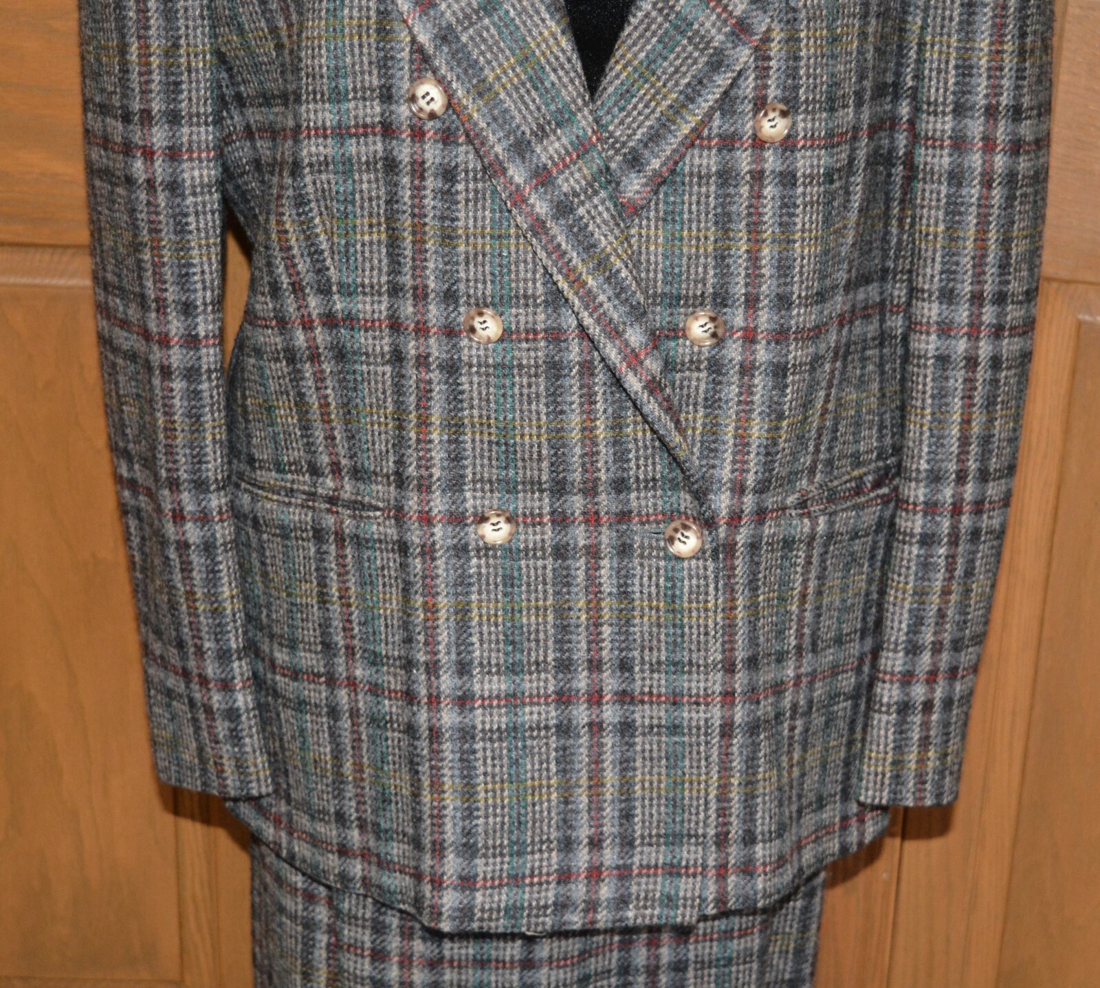 VTG Women’s 100% Wool Plaid Maxi Skirt Suit Set 14 COUNTY SHOP by MARSHALL FIELD