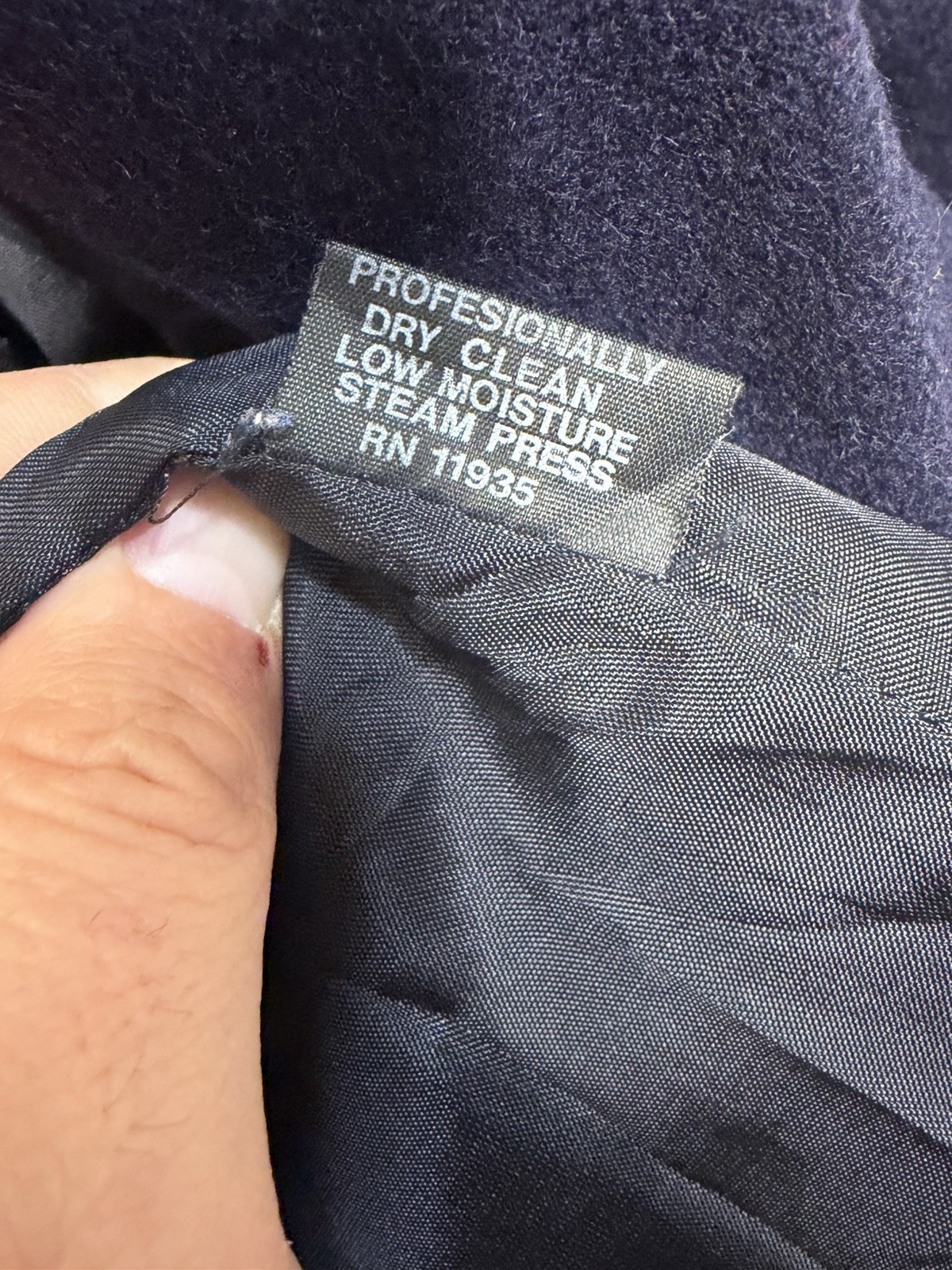 Vintage Glenbrooke 100% New Wool Coat Women Size 12 Navy Made In Yugoslavia Rare