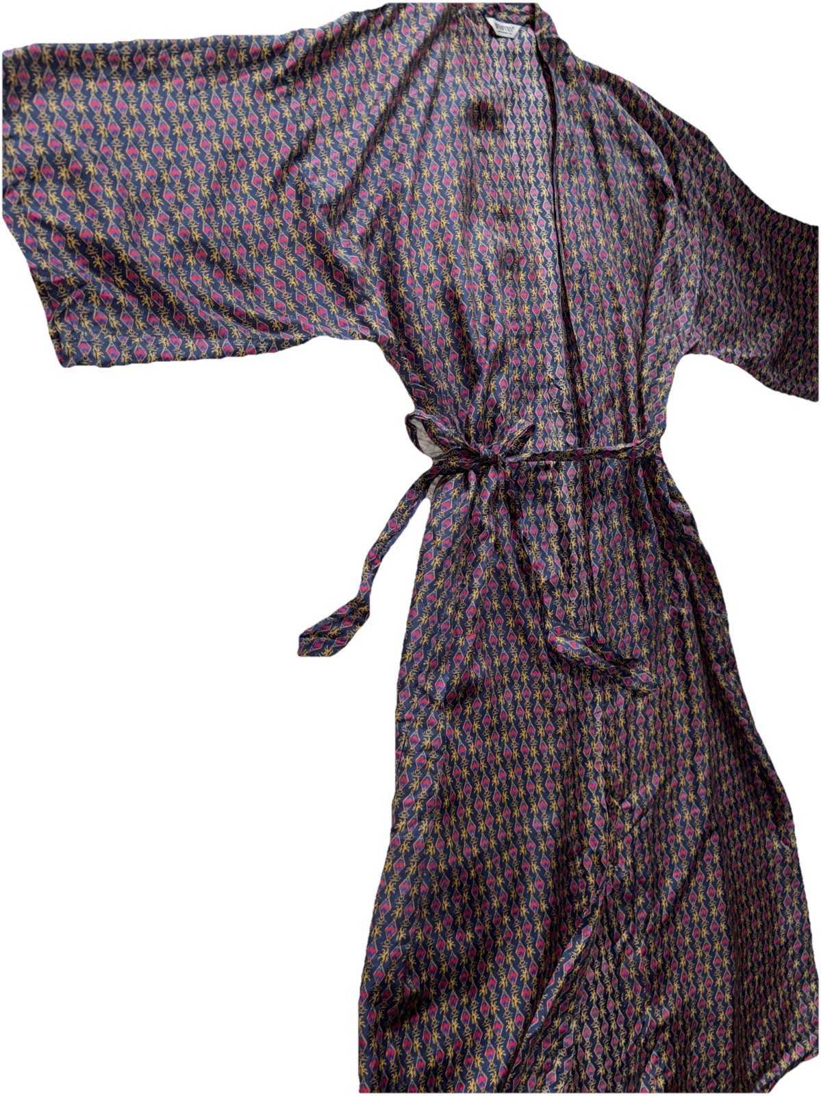 Vtg! Silk Robe Kimono Whitby Asian Long Lightweight one size NICE!
