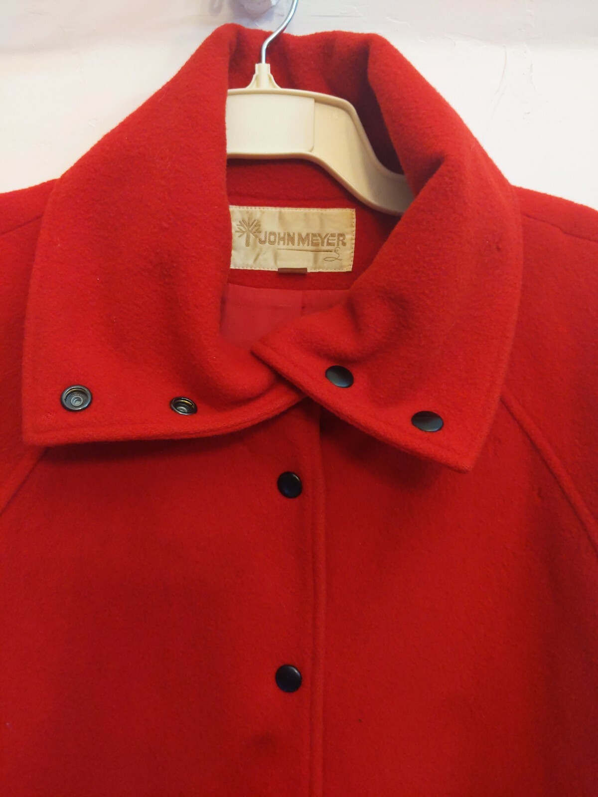 Vtg John Meyer Red Peacoat 100% Wool Sz 10