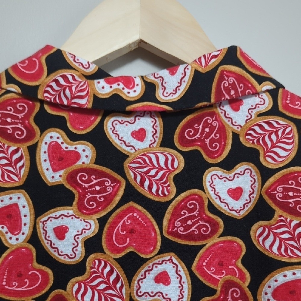 Vtg Style Fervour Modcloth Heart Cookie Dress Valentine’s Day Retro Pinup Med Lg