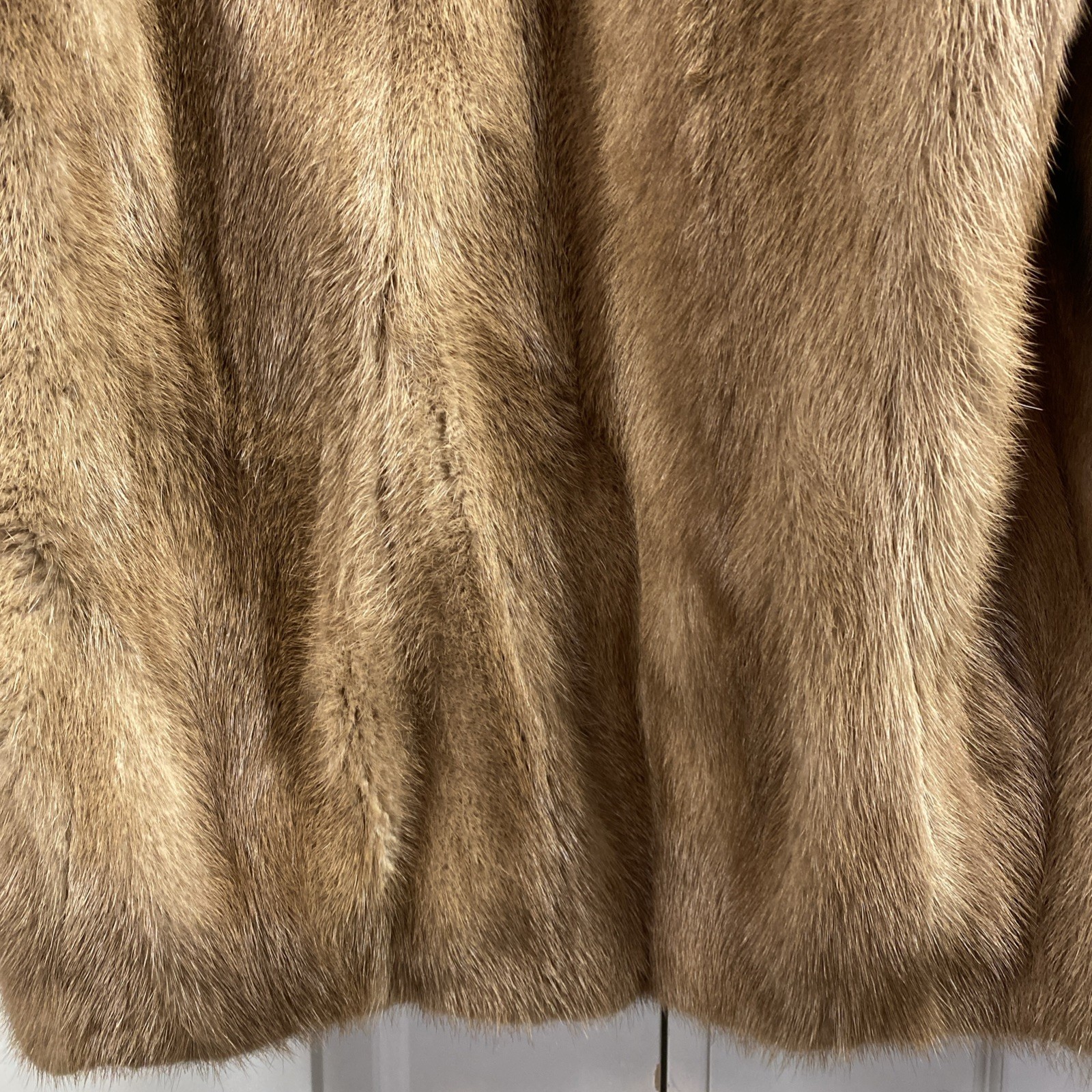 Vintage Stix Baer & Fuller Minx Coat Emba Pastel Royal Quality Natural Brown Med