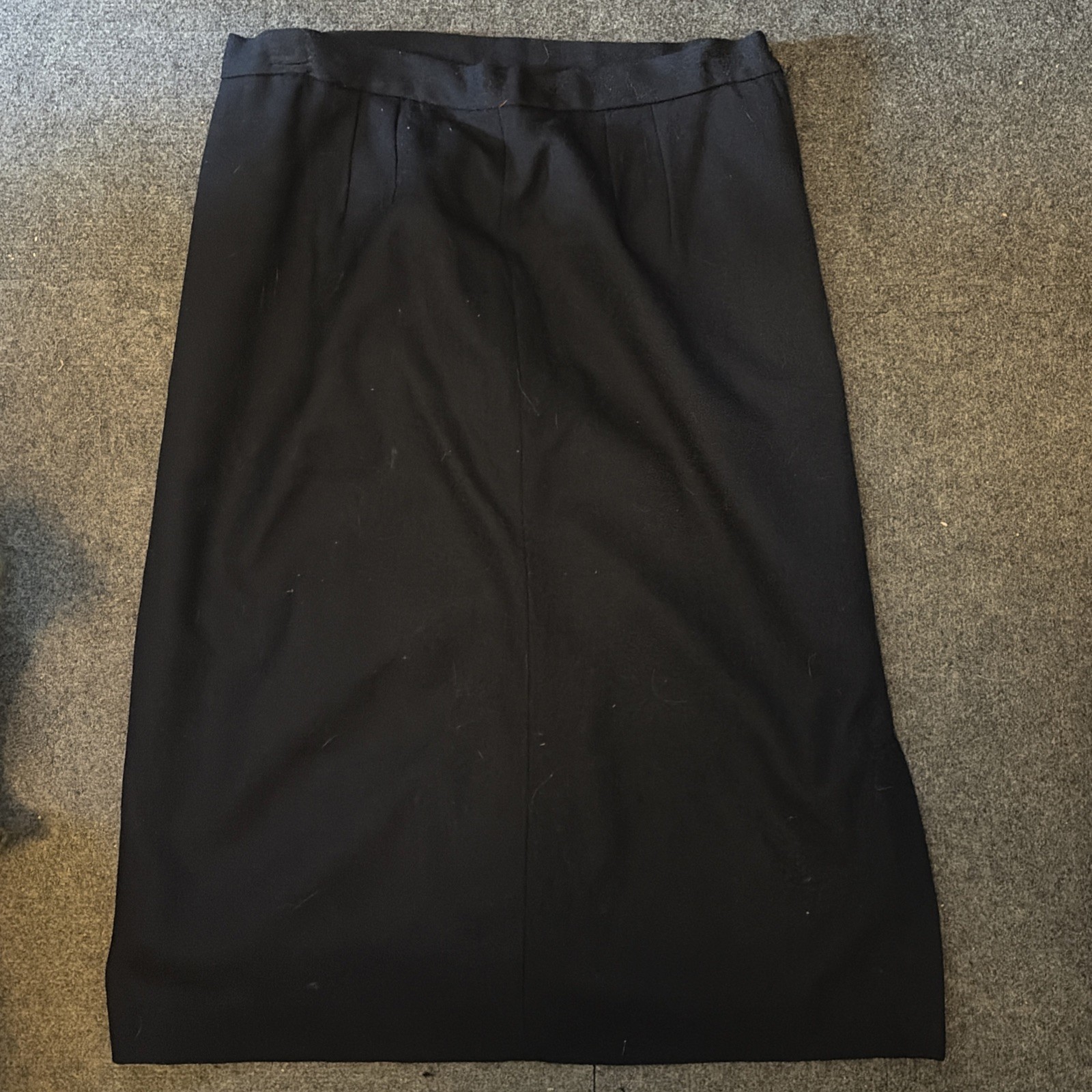 Vintage Alanni By Donnybrook Women’s Navy Blue Front Slit Wool Skirt, Size 16