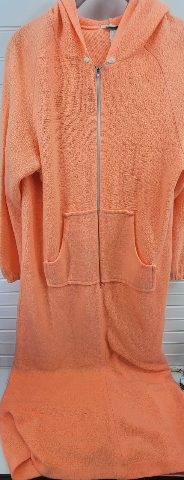 1970s Vtg Sears JR Bazaar Robe Sz M (11/12 – 13/14) Zip Front Kangaroo Pockets