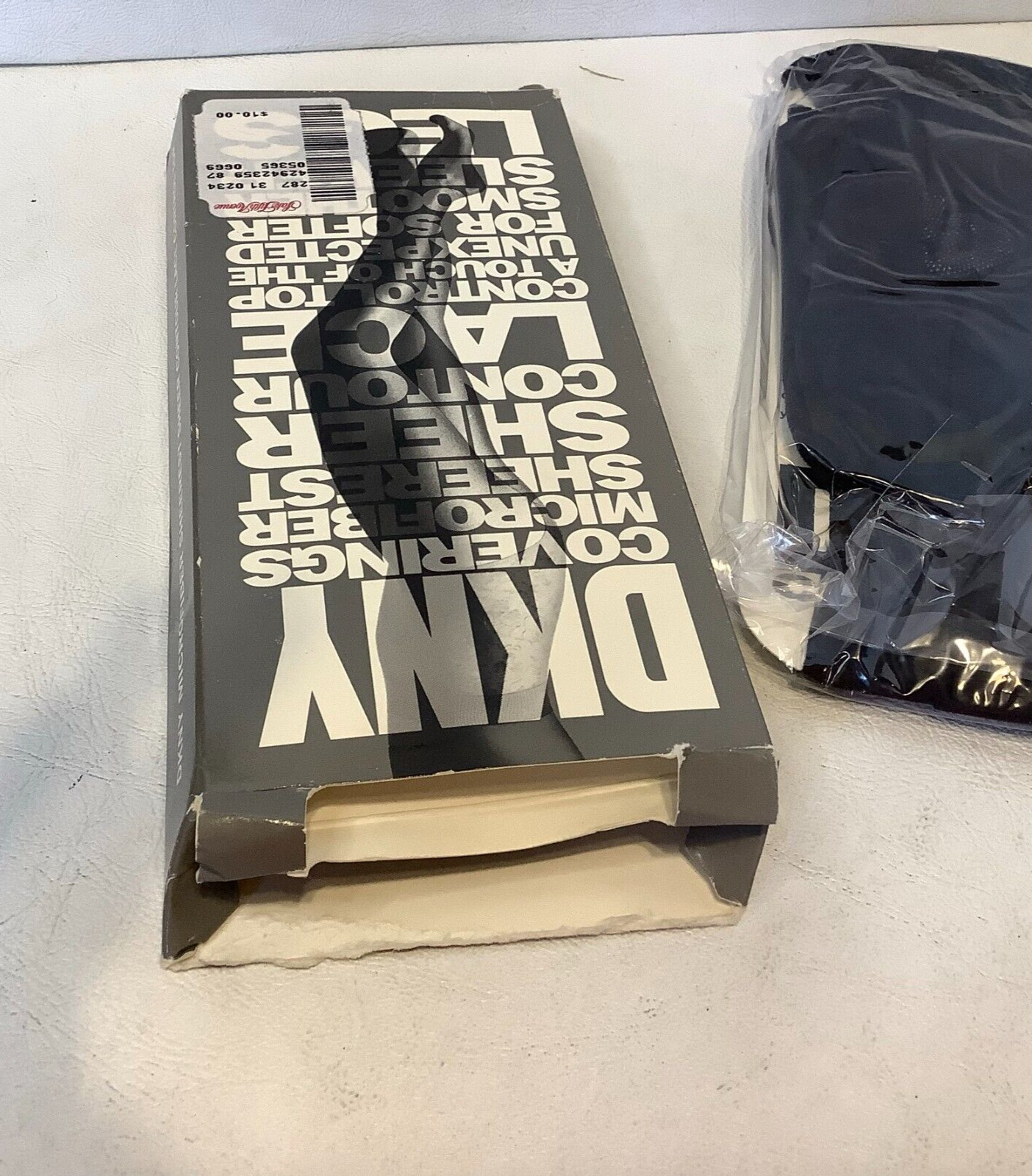 Vintage 1992 DKNY Microfiber Control Top Pantyhose Style 669 #3240-04 Black