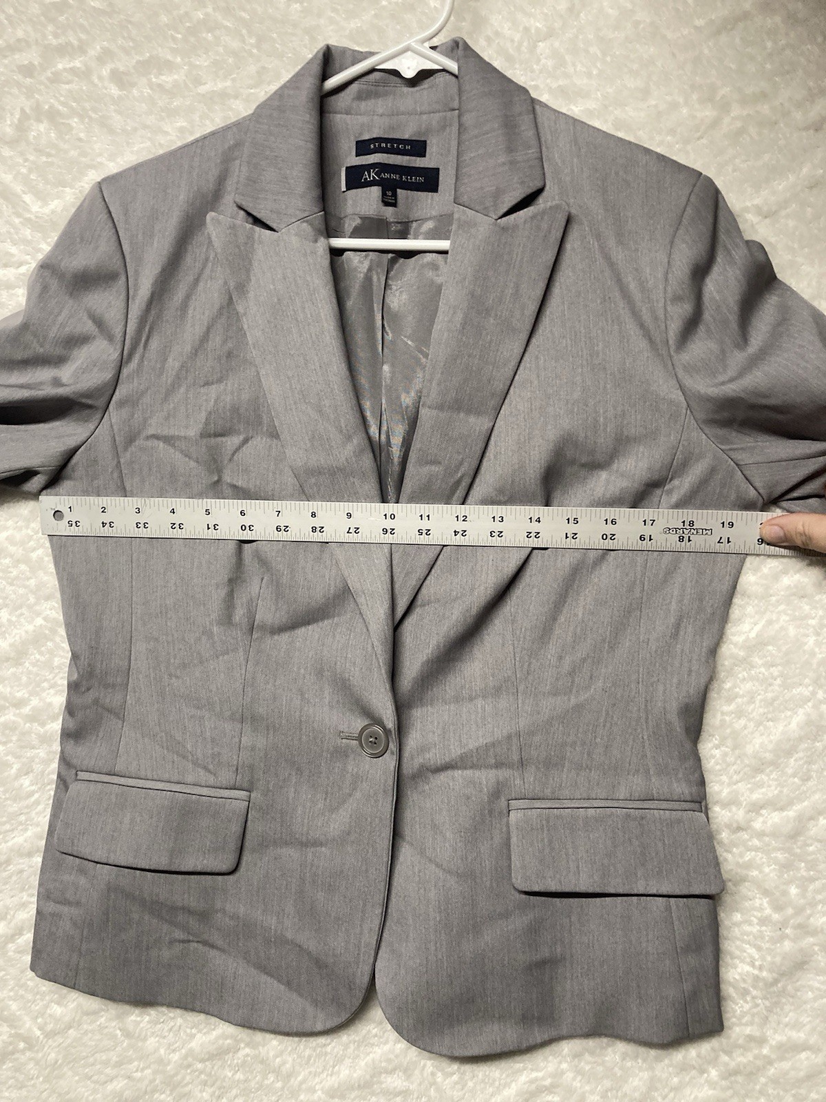 Skirt Suit Womens Size 10 Stretch Gray ANNE KLEIN 2 piece Professional Workwear