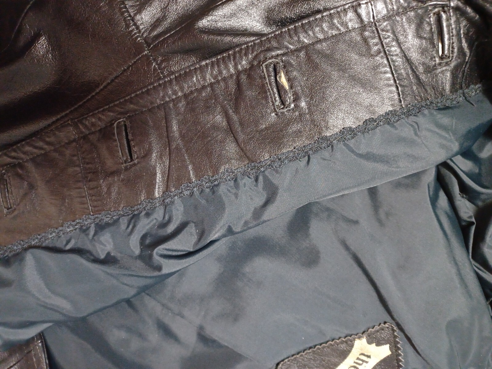 VINTAGE The Tannery Long Leather Jacket Trench Coat Black 1970s