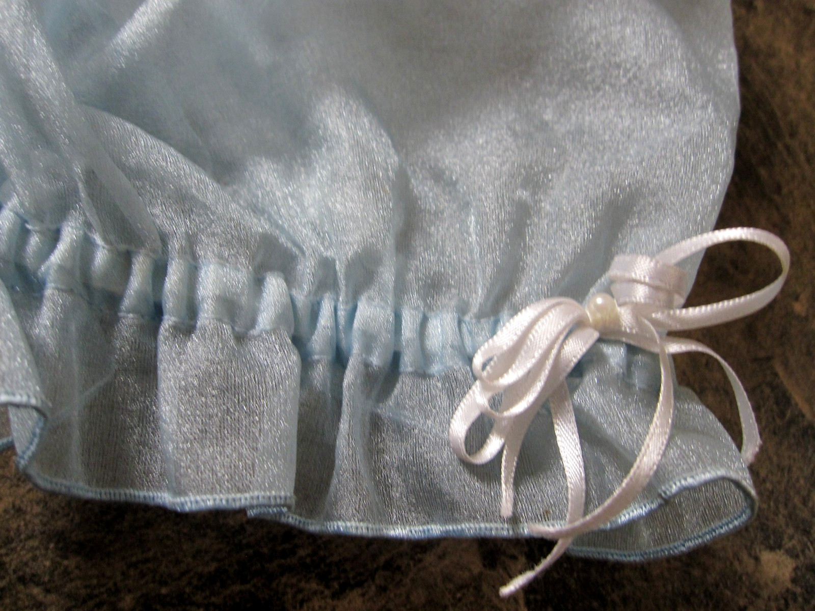 Vtg SQUARE DANCE PRAIRIE DRESS Blue Organza Ruffles Rows of White Lace Sz 12/14