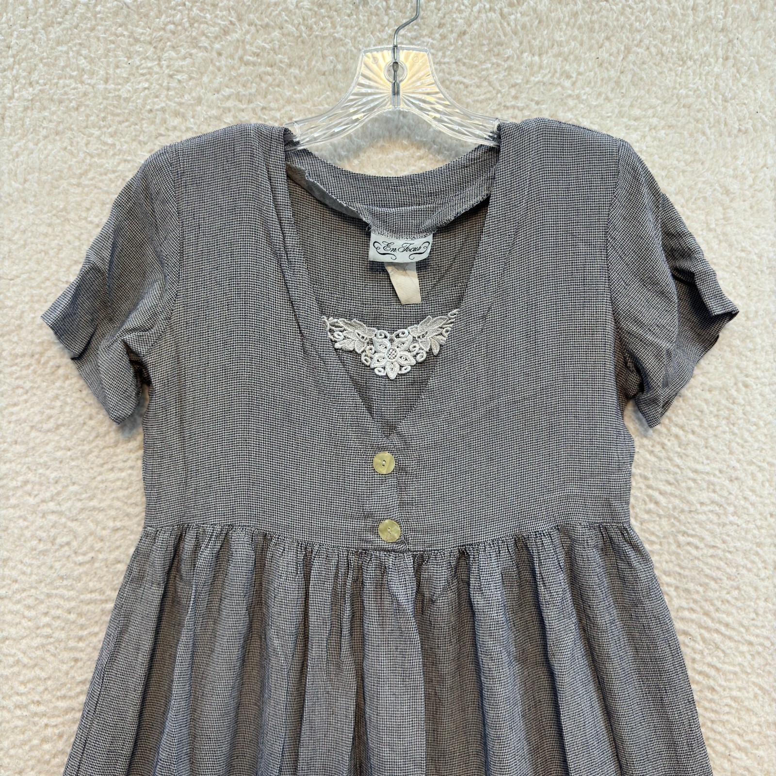 90s Vintage Midi Dress Large Prairie Cottagecore Coquette Edwardian Grandma