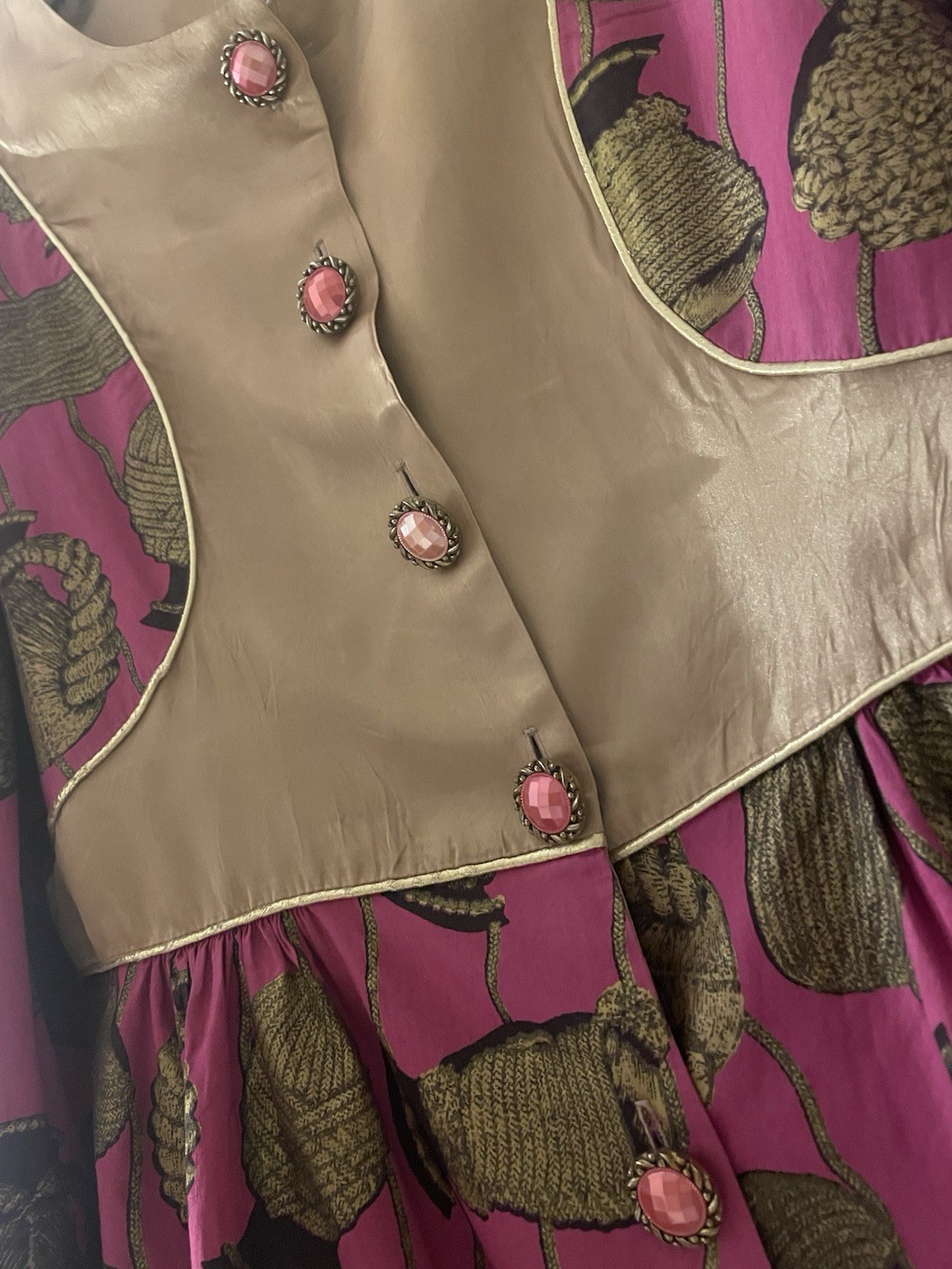 Roco Collection Vintage Peplum Blouse/Blazer – Pink Gold Metallic – 1X