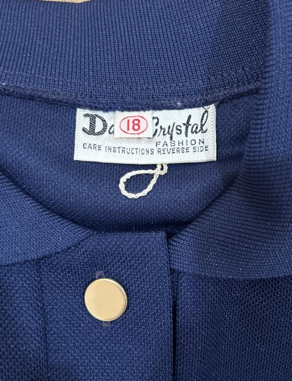 David Crystal Vintage 60s Dark Blue Polo Dress w/ Belt Tennis Mod Preppy Size 18