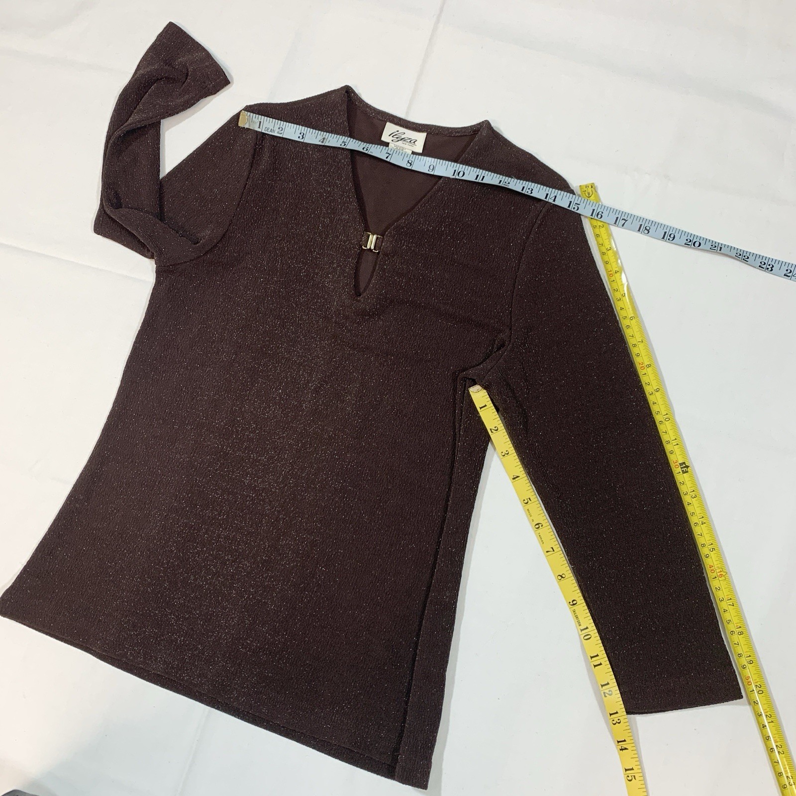 Vintage Ilyza New York Sz M Sparkling Tunic V Neck Dress L/S Cocktail Whimsigoth
