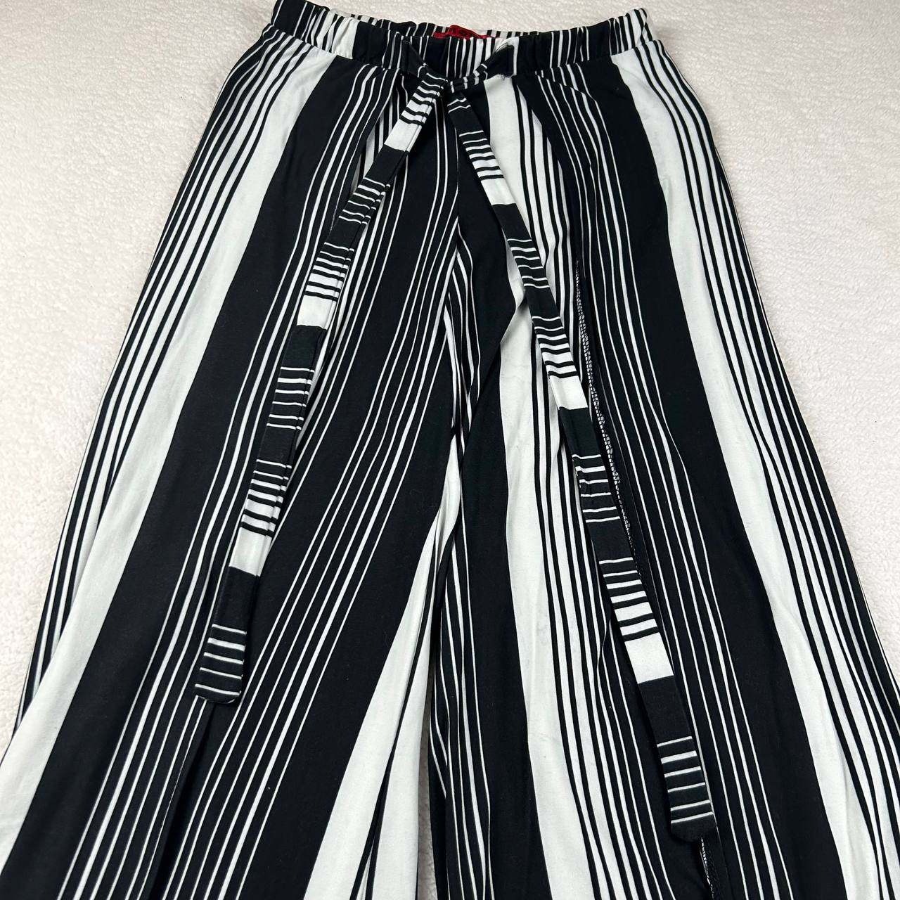 Vintage Hot Kiss Brand Womens High Waist Wide Leg Palazzo Pants Small Striped