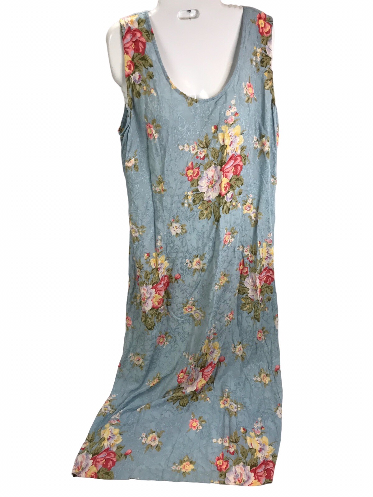 Vintage Dress K. Studio Sz 16 Column Floral Textured Rayon Boho Cottagecore