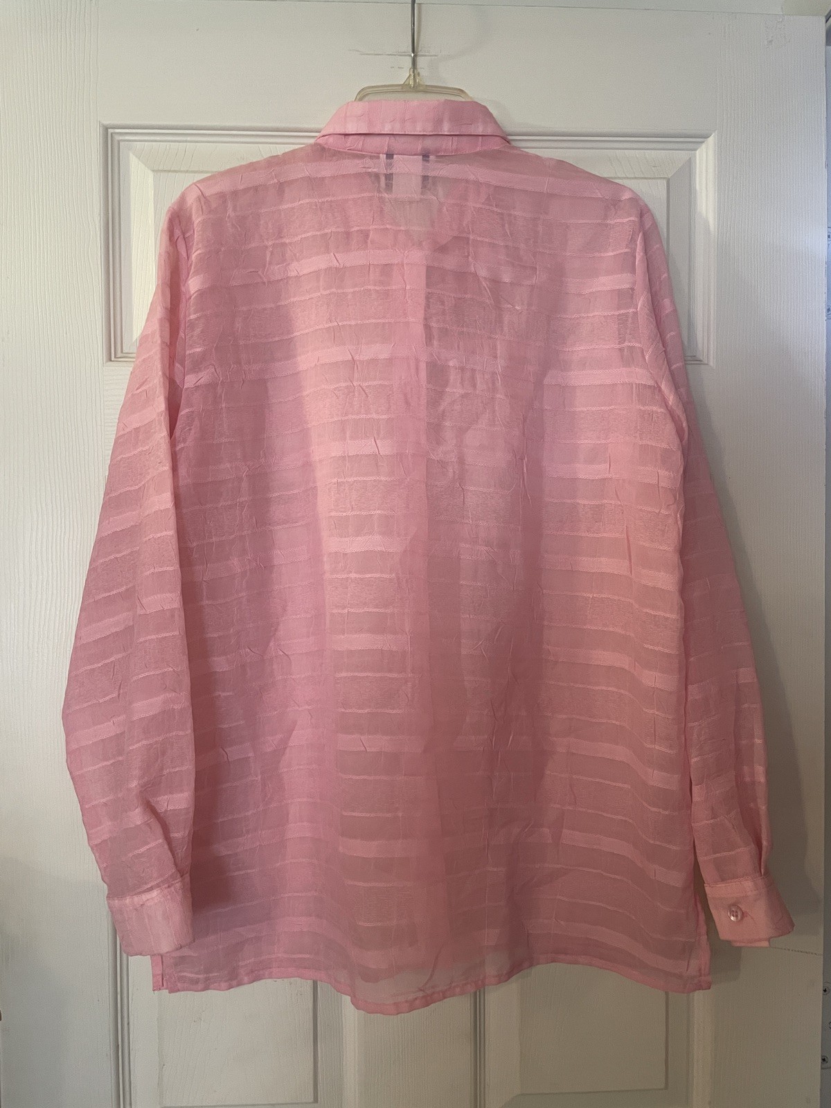 VTG Lady Diplomat Made in USA Women’s Pink Long Sleeve Button Up Blouse Sz 12