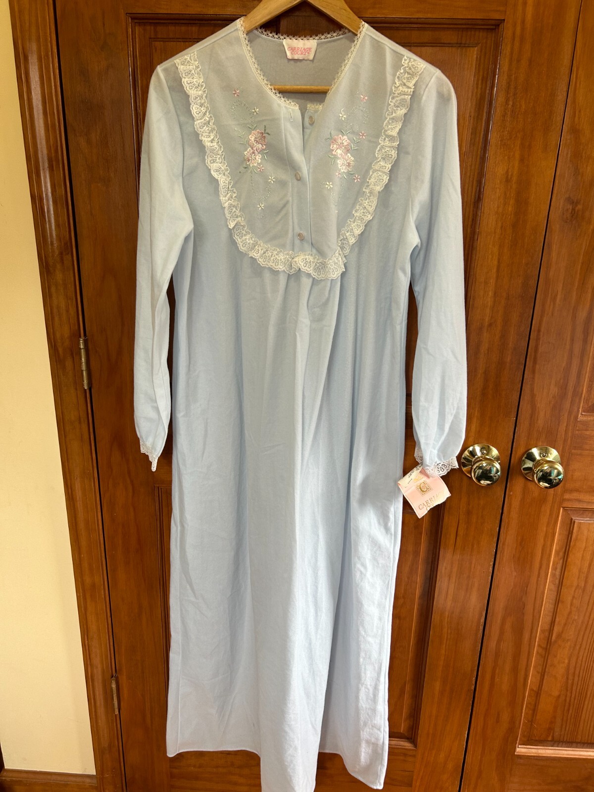 vintage Sears Carriage Court long nightgown blue size M w/ tag