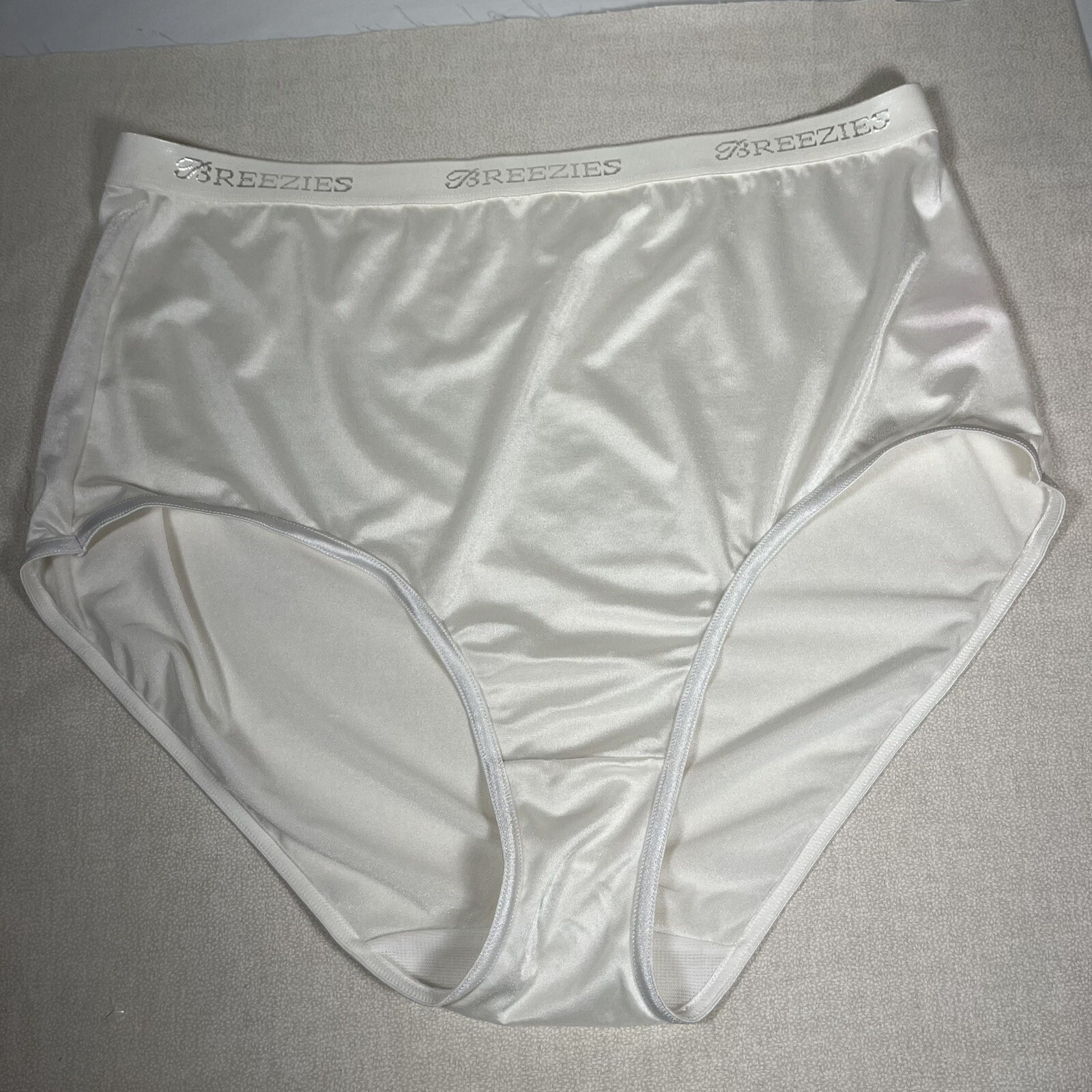 NWOT White Plus Size Breezies Nylon Spandex Panties Plus Size 12