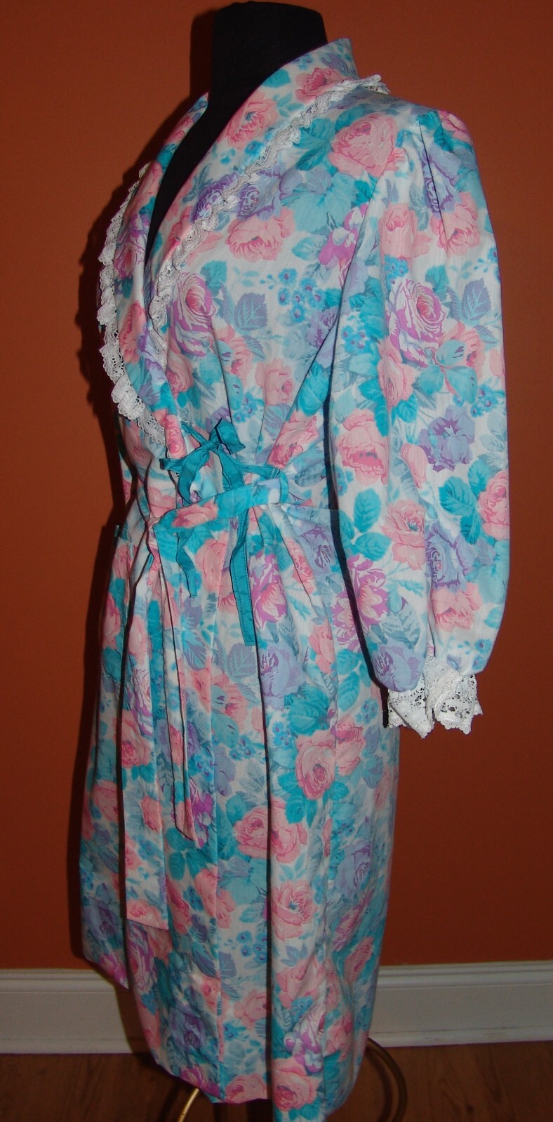 Apostrophe Sears Vtg Housecoat Bathrobe M 12 14 Womens Floral Robe Vtg Vintage