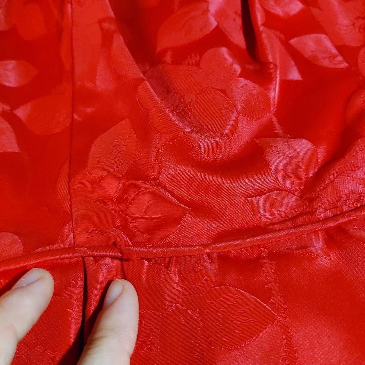 Vintage 50s/60s homemade red floral dress and top.