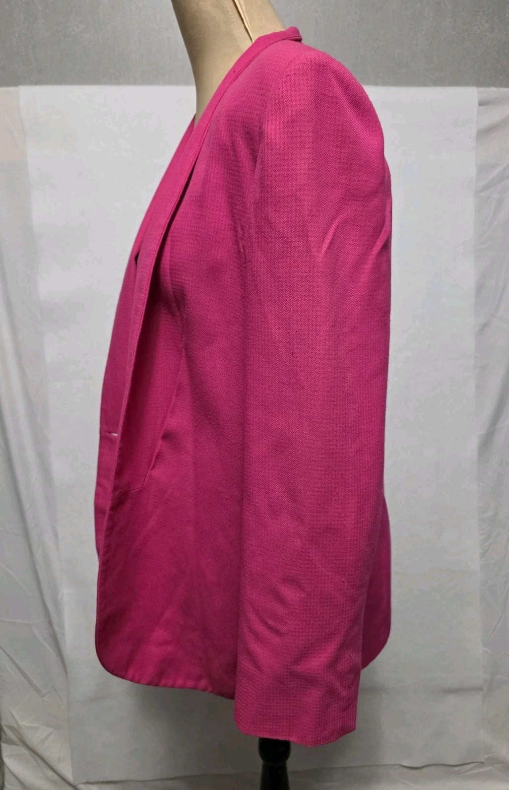 Vintage HBS Ltd. Hot Pink Blazer Womens Size 12 Career Jacket Shoulder Pads