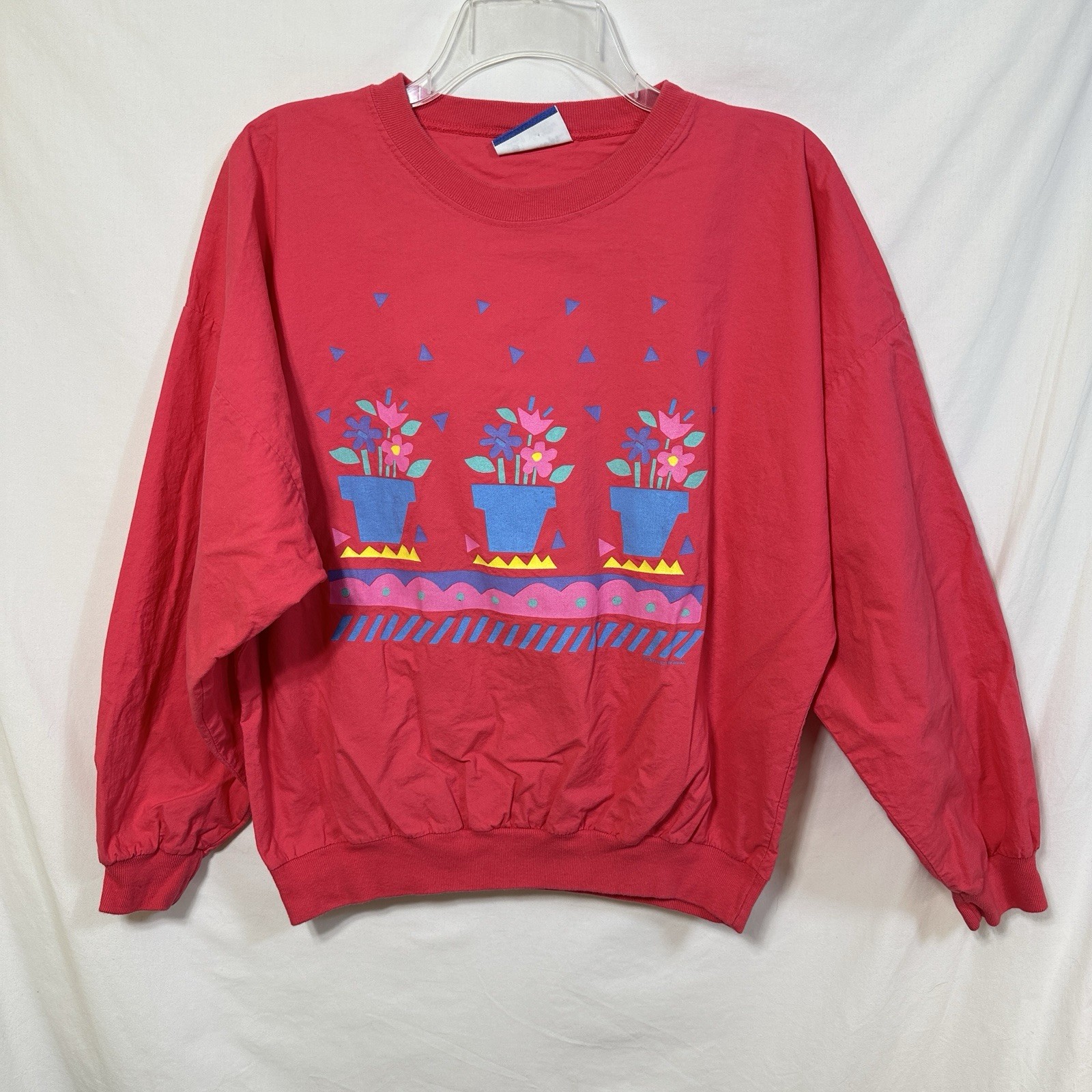 Vintage Cottontops Women’s Small Long Sleeve T-Shirt Cottagecore Flowers Spring