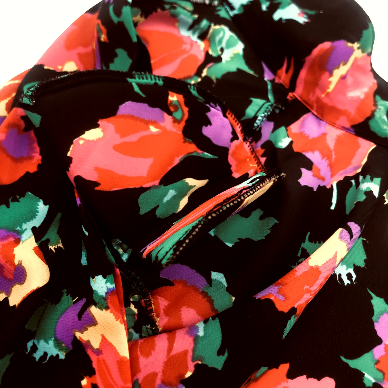 Toffs Artistic Floral Button Up Shoulder Pads 1980’s Vintage Made In USA