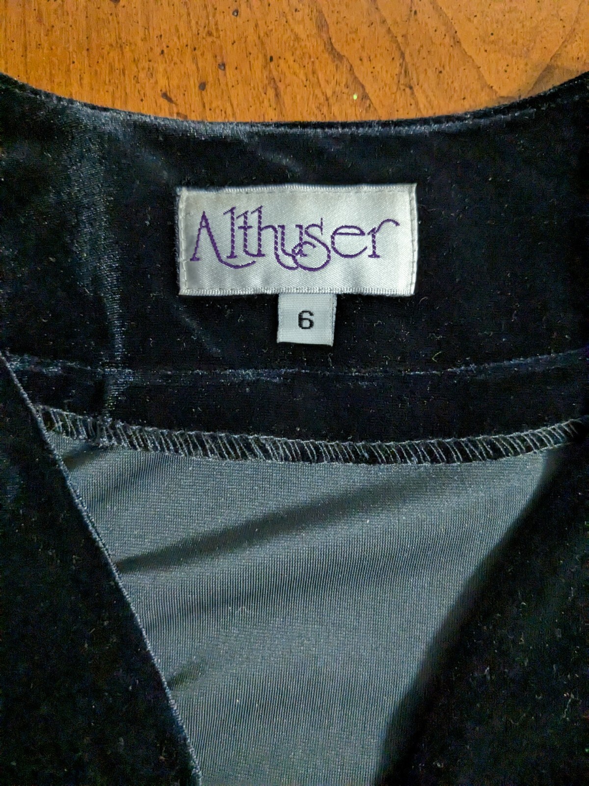 Vintage Althuser Ladies Velour Bolero Jacket, Black with Gold, Size 6