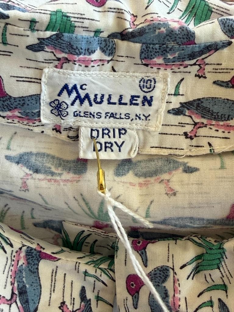 Vintage 1950’s Mc Mullen Duck Print Cotton Blouse Size Medium Exc Condition