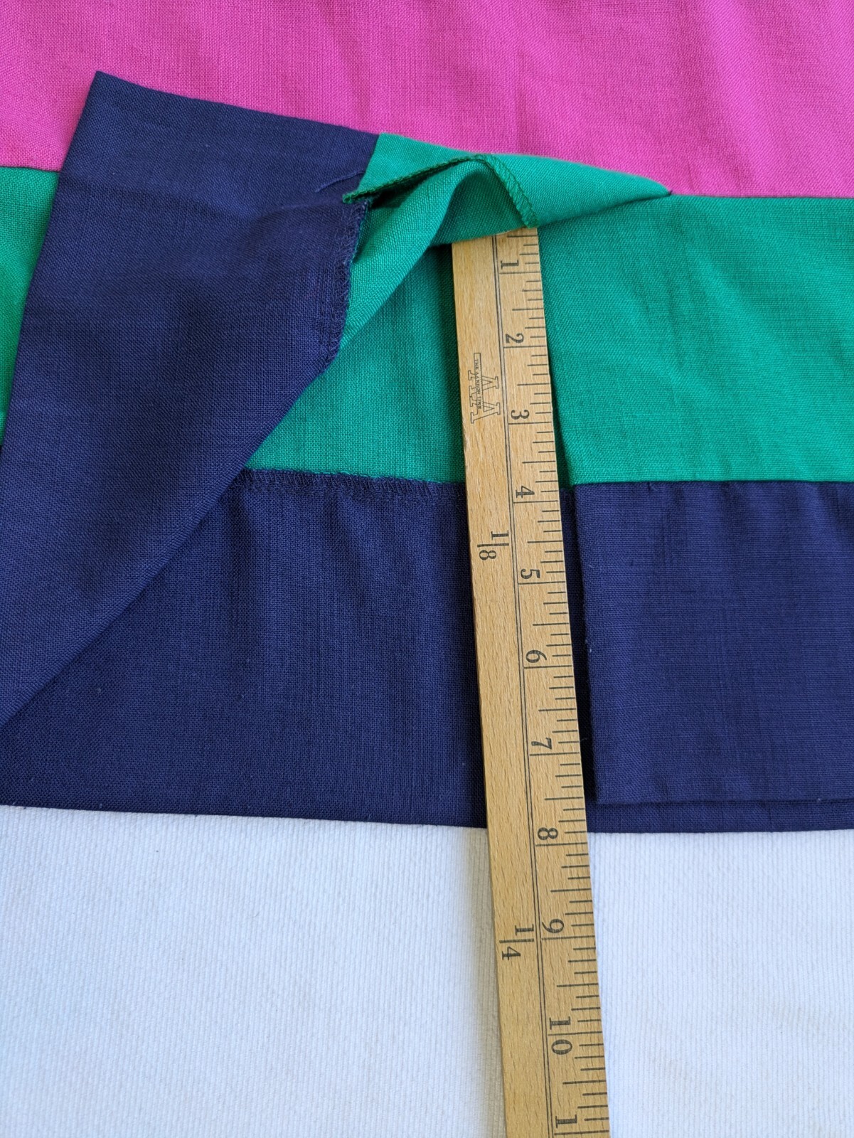 Womens Vintage Dress 80’s Navy Pink Green 4 Petite