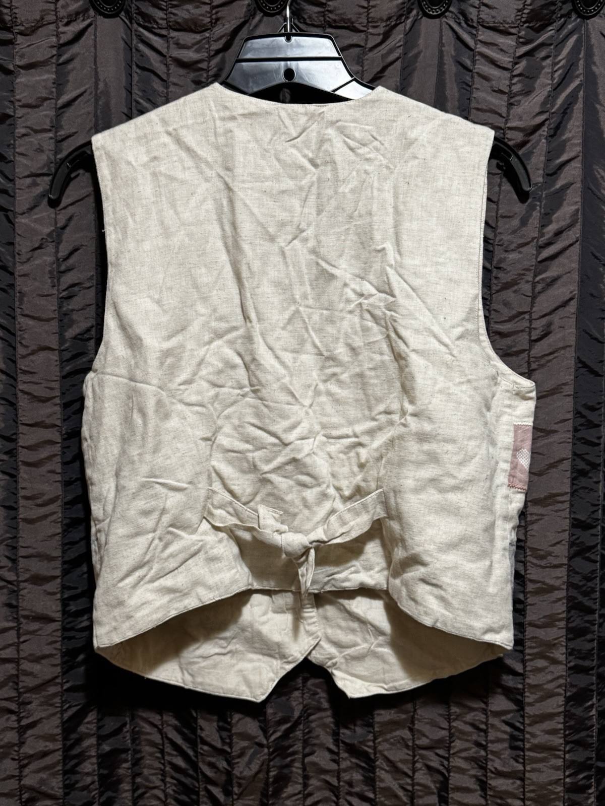 Tan Trums Hearts & Flowers Vest Cottagecore Lace Heart Buttons Cute Vtg 1990s