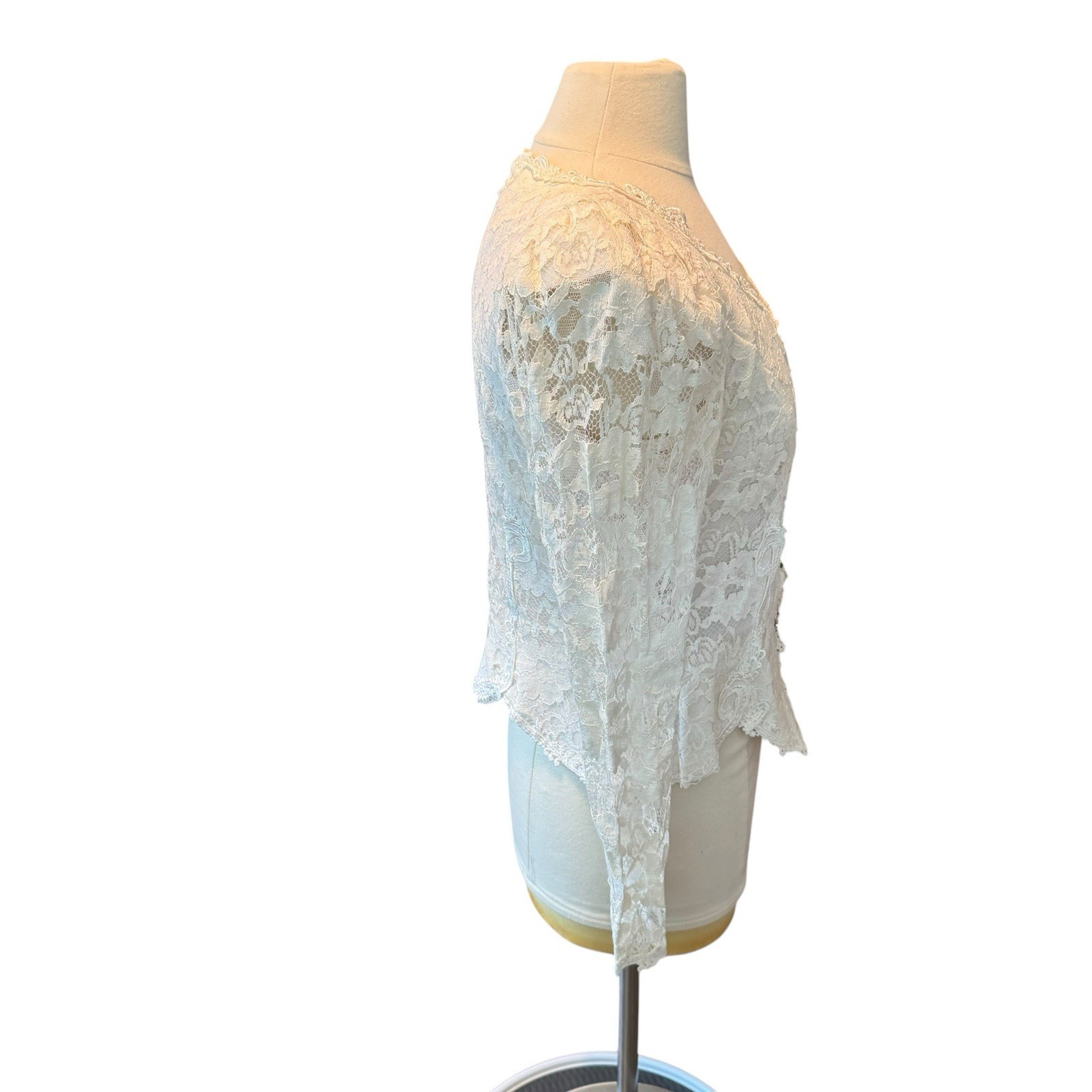 Vintage 80s Cachet By Bari Protas Lace Top Jacket Corset Sz 11/12 Victorian READ