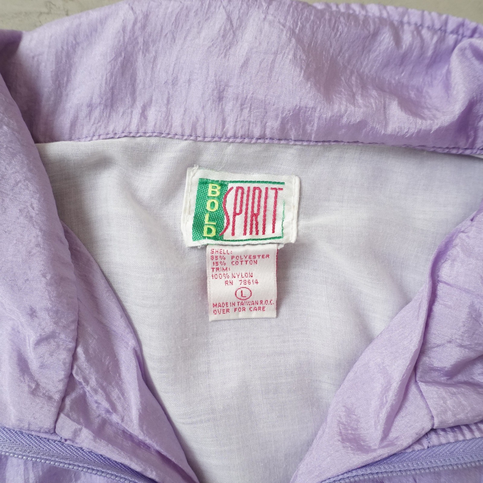 Bold Spirit Vintage 90s Colorblock Quarter Zip Pullover Teal Purple Pink Large