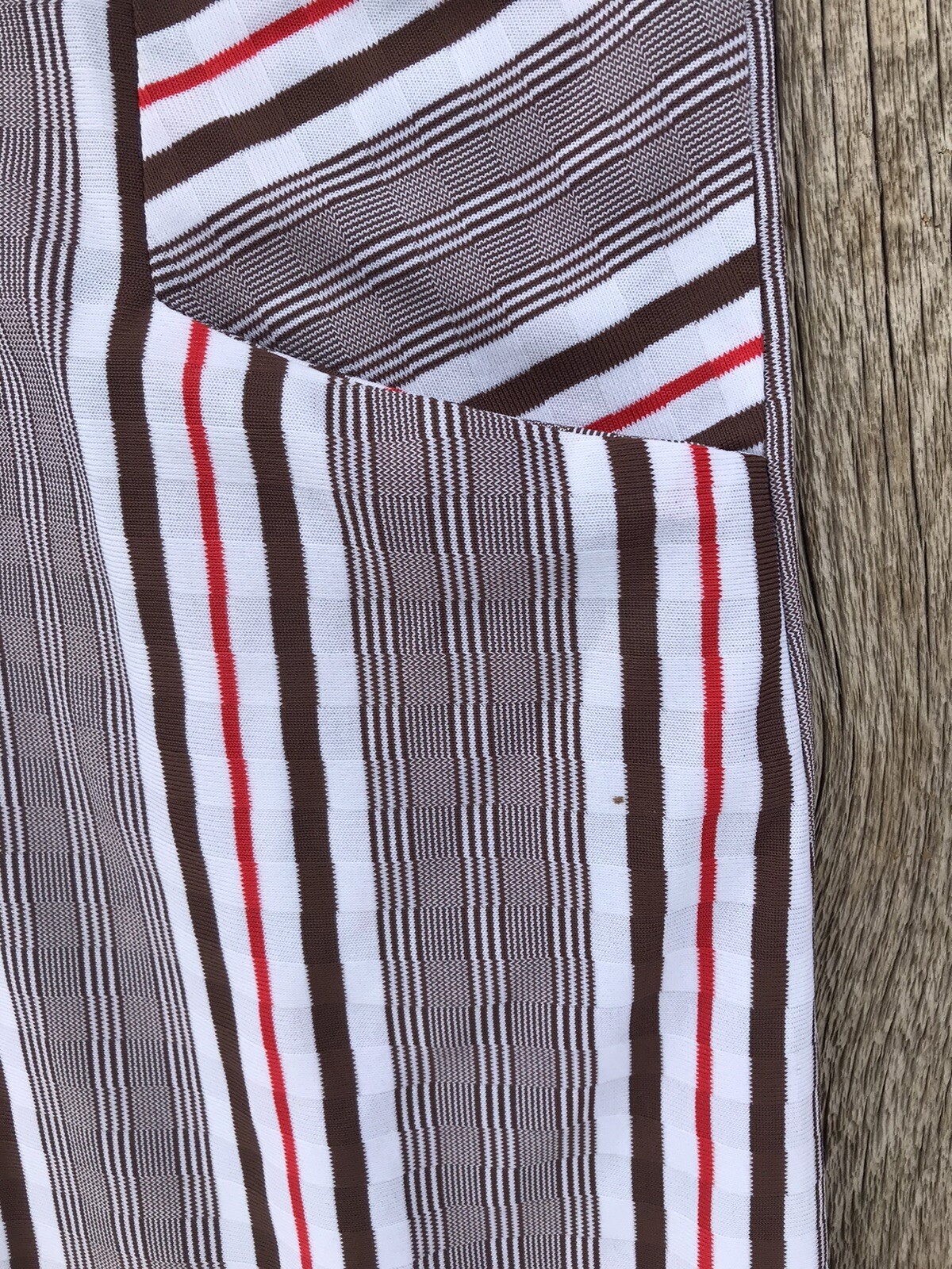 Vintage 70s Striped Collared Everyday Shirt Dress with Pockets, Medium