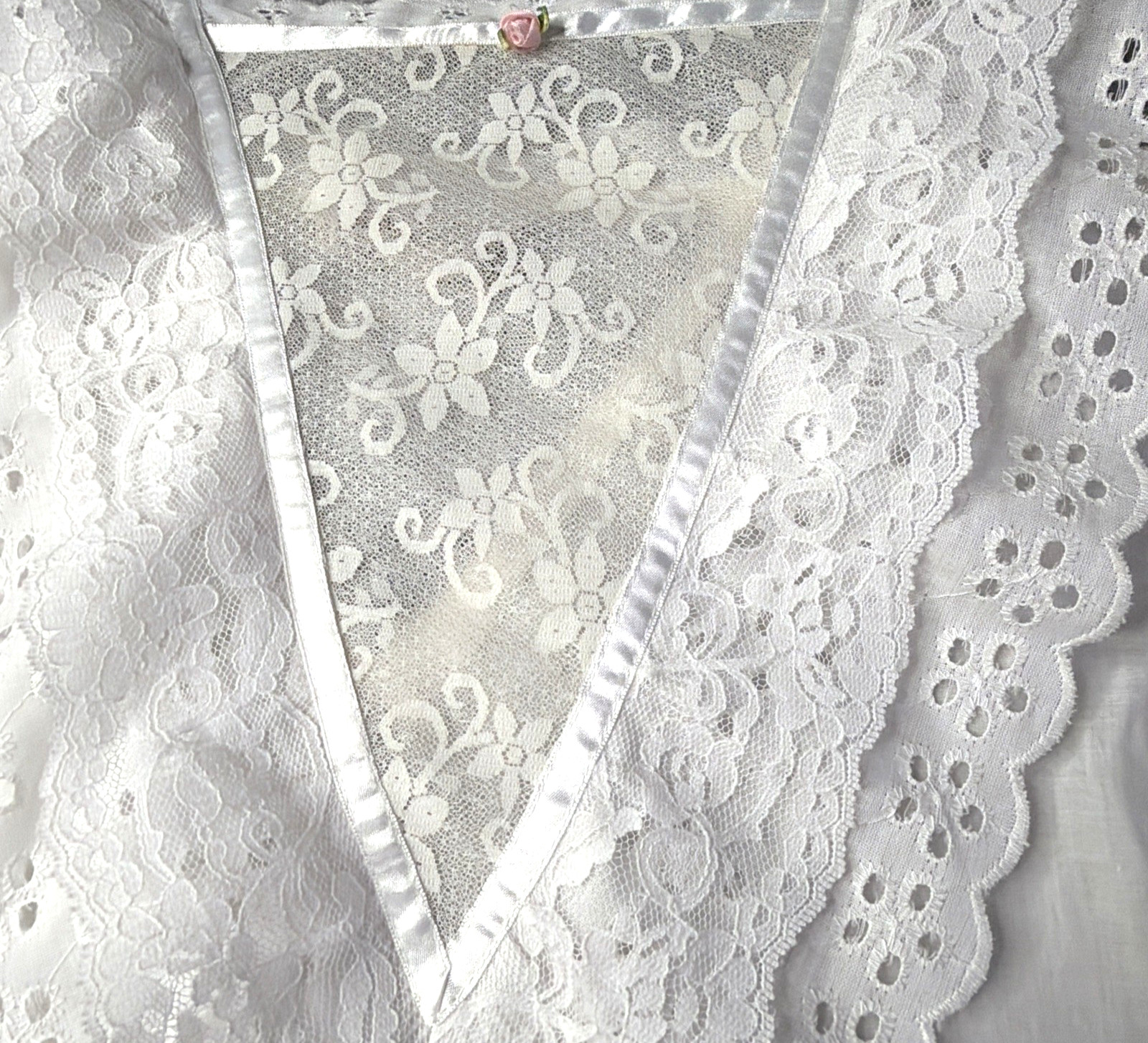 Young Edwardian Arpeja Dress Womens S Vintage Lace Eyelet Sleeveless Cottagecore