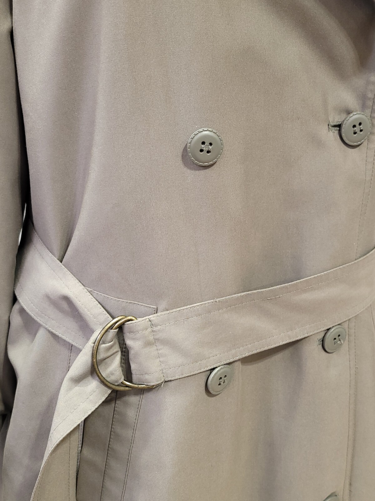 Vintage Etienne Aigner Size 12P Trench Coat Button Out Liner Green/Bark