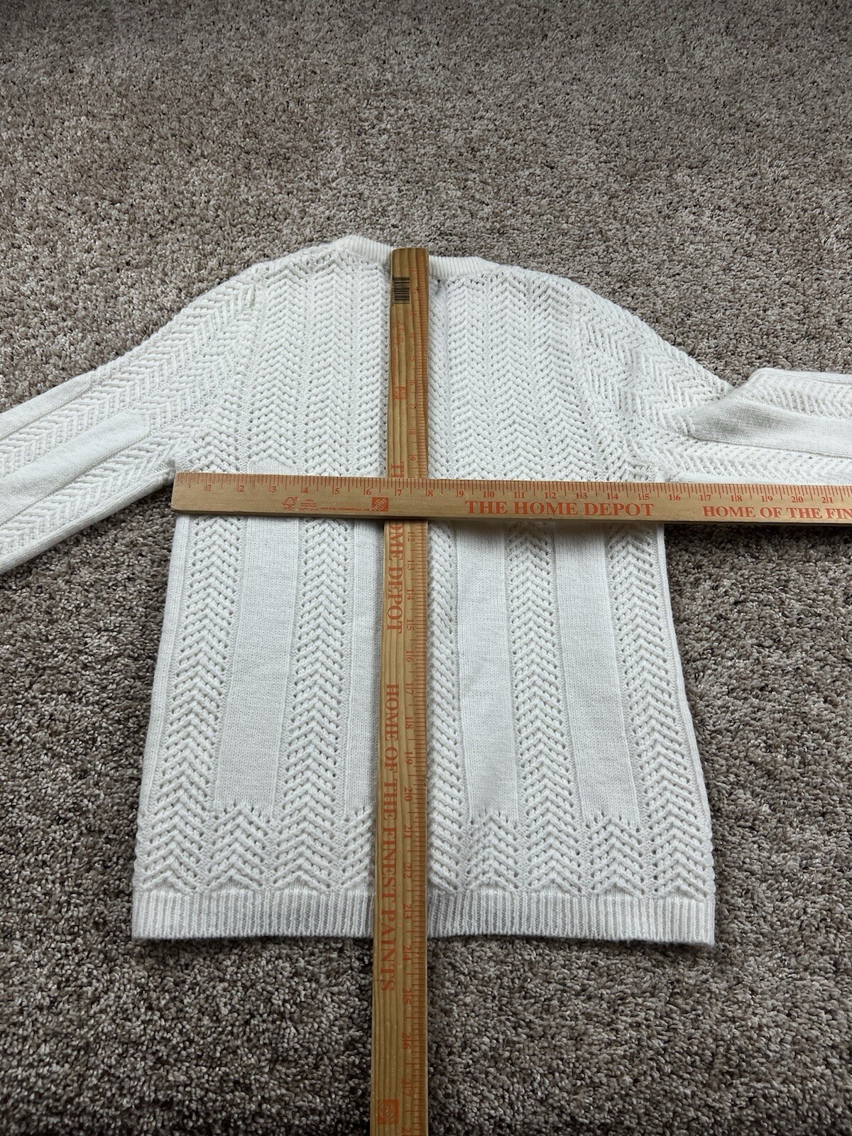 Vintage 60s Billie Jo Cardigan Sweater Medium Womens White Long Sleeve Button Up