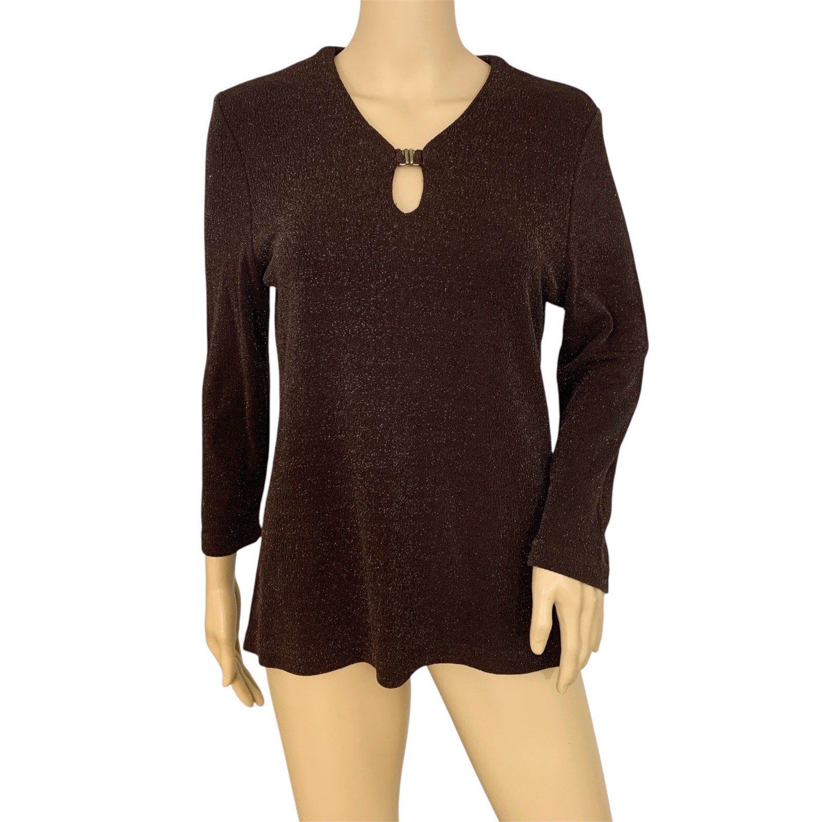 Vintage Ilyza New York Sz M Sparkling Tunic V Neck Dress L/S Cocktail Whimsigoth