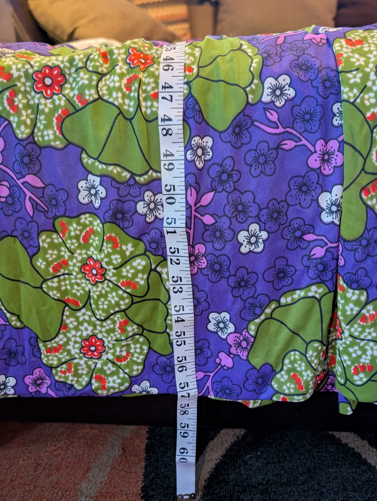 Vintage 70s HOUSE OF NINE Floral Halter Maxi Dress S Nylon Az 7 Green Purple