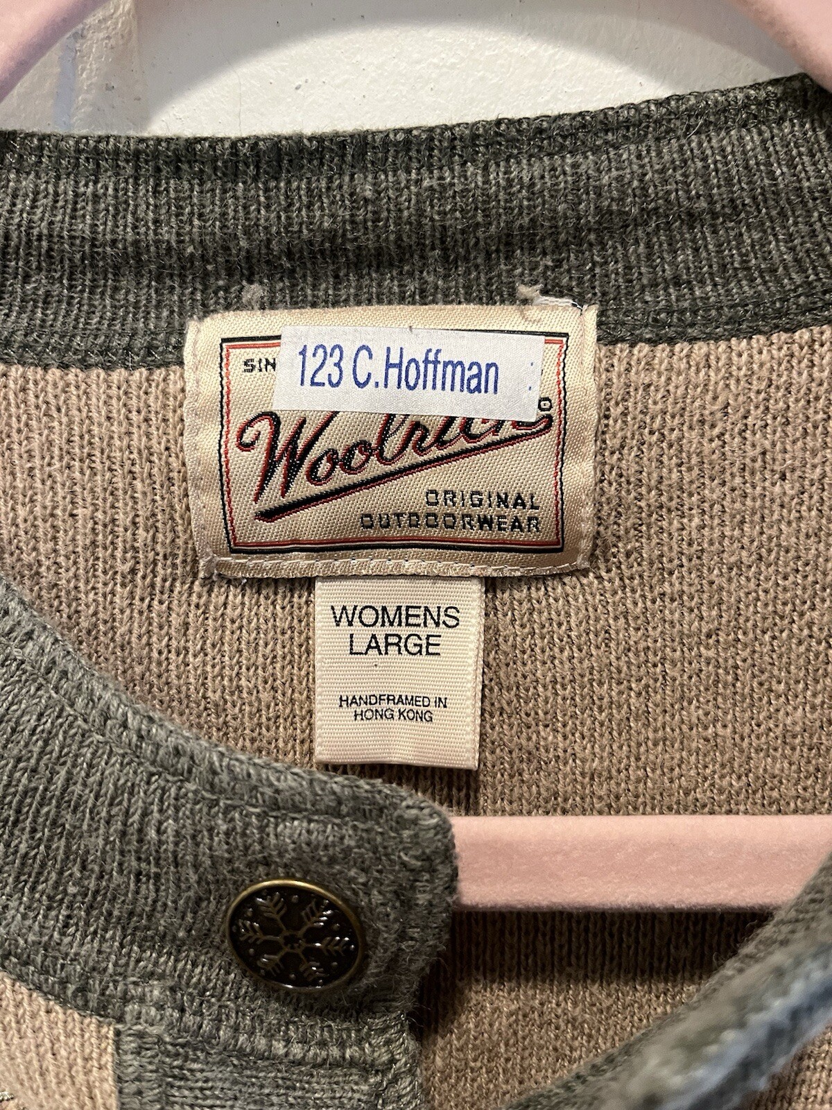Woolrich Womens Large Rami Cotton Sweater Button Down Cardigan Vintage