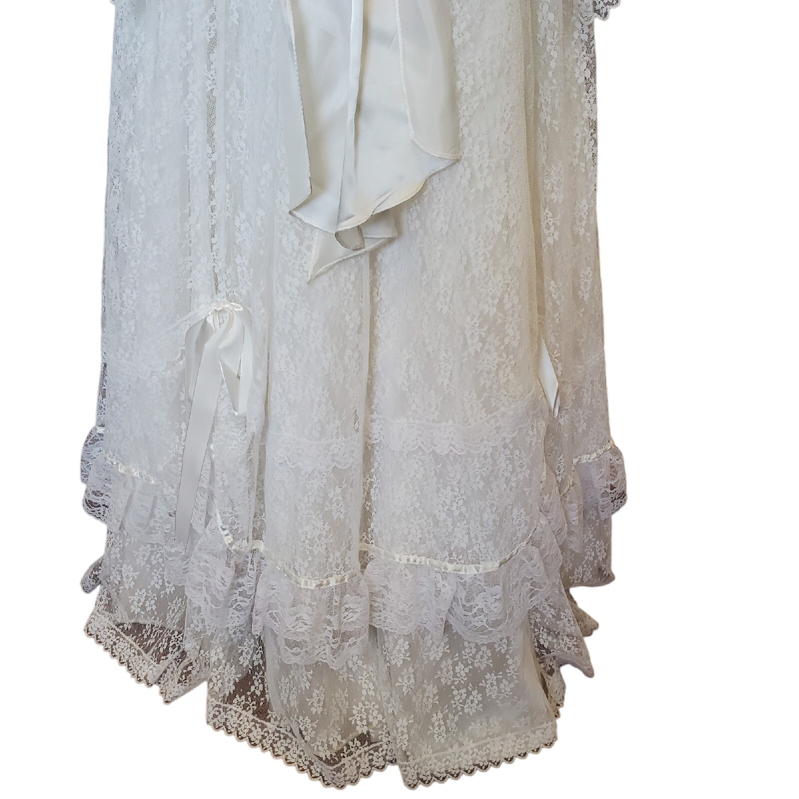 Gunne Sax Victorian White Lace Wedding Gown Cottage Core Size 2 4 Edwardian