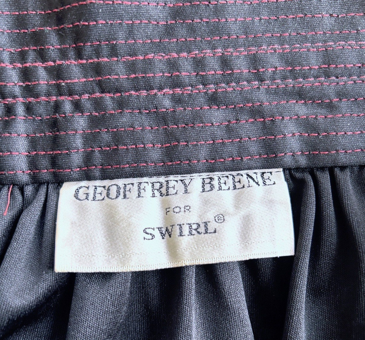 Vintage 1970s 80s Geoffrey Beene for SWIRL Wrap Skirt Black Quiana Jersey Disco