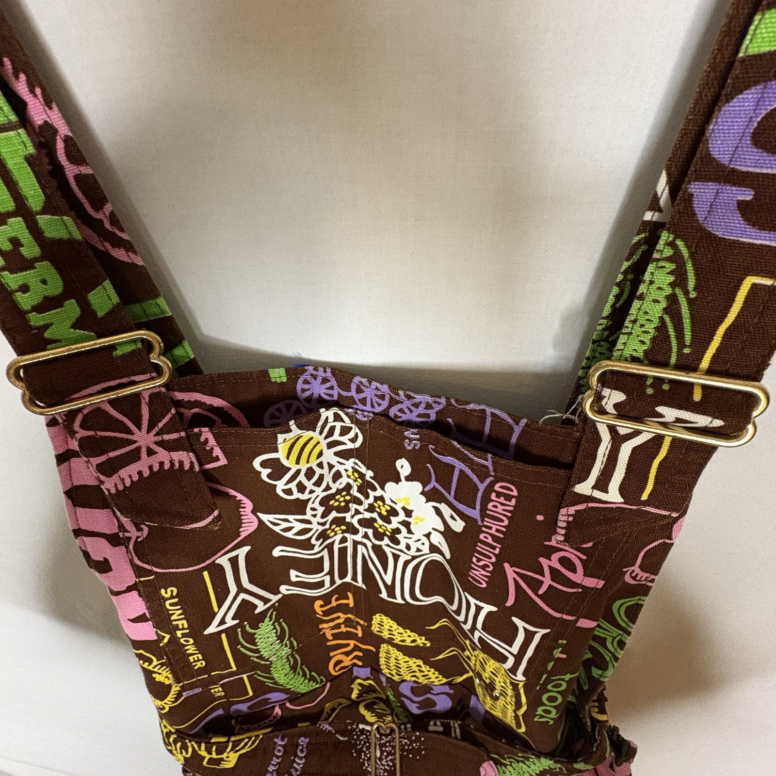 Vintage 60s Organic Farm Themed Bib Overall Snow Board Ski Pant , Swing West