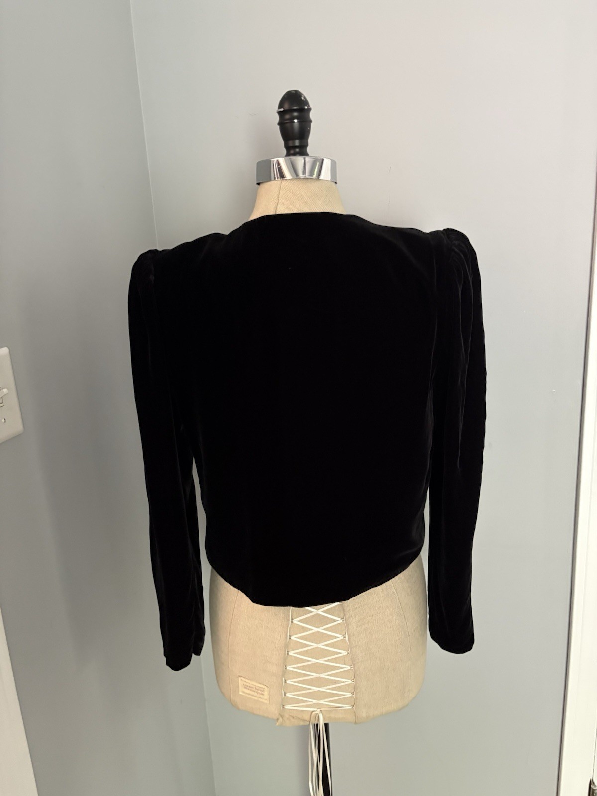 Vintage 80s Jessica McClintock Silk Velvet Bolero Jacket Crop Shrug WhimsyGoth