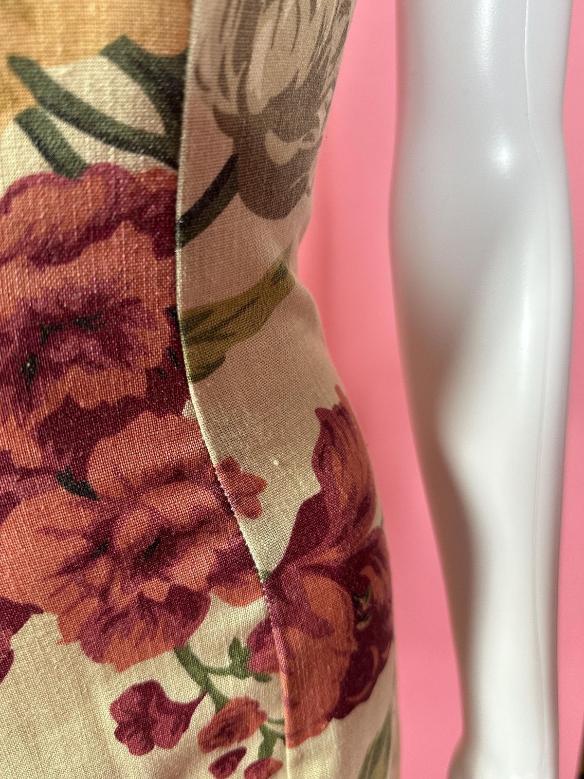 1990s RAMPAGE Floral Printed CABBAGE ROSE Print Bouquet Wiggle Maxi Dress. Small