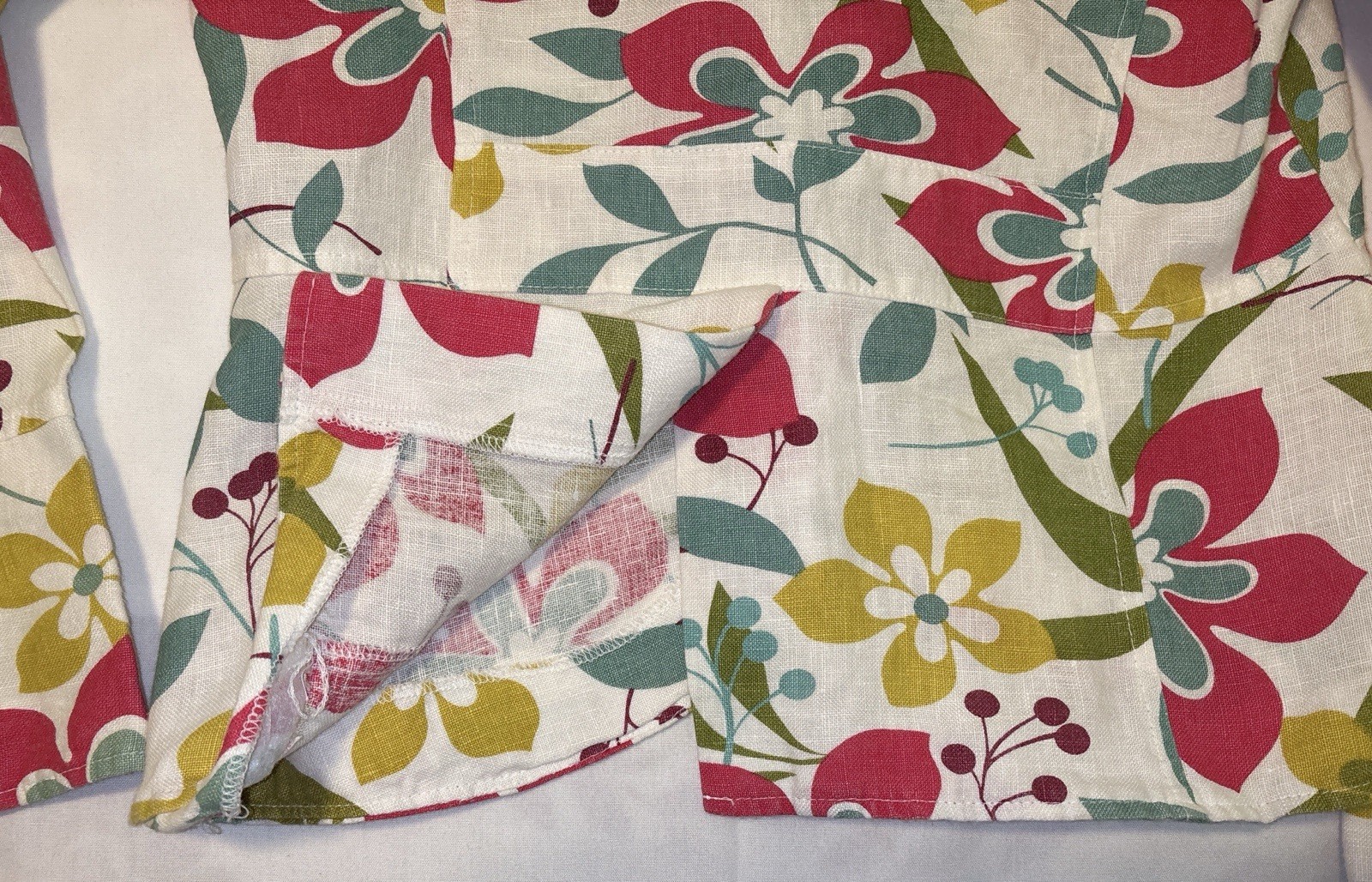 Vintage Gotcha Covered Floral Linen? Jacket Blazer Sz M No Tag Tropical Colorful
