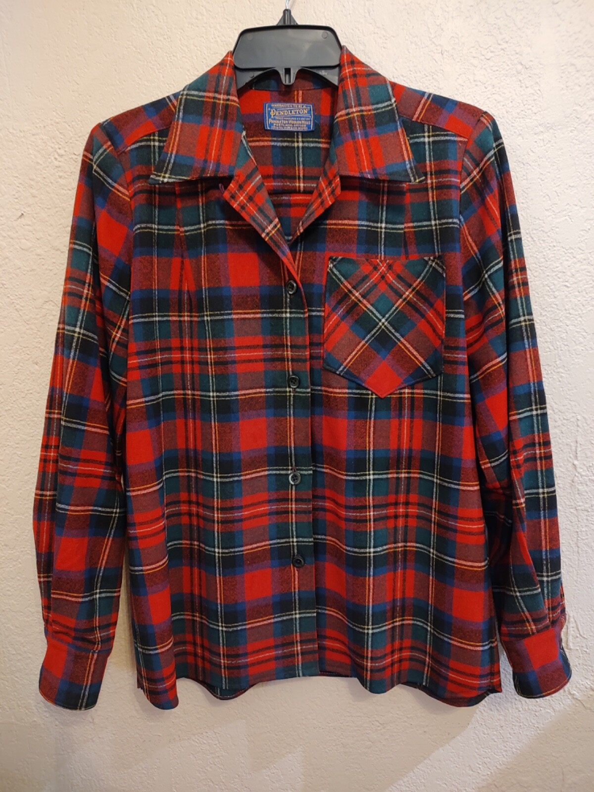 Pendleton Women’s Tuckaroo Spread Collar Button Down Wool Shirt Vtg 1940’s #133