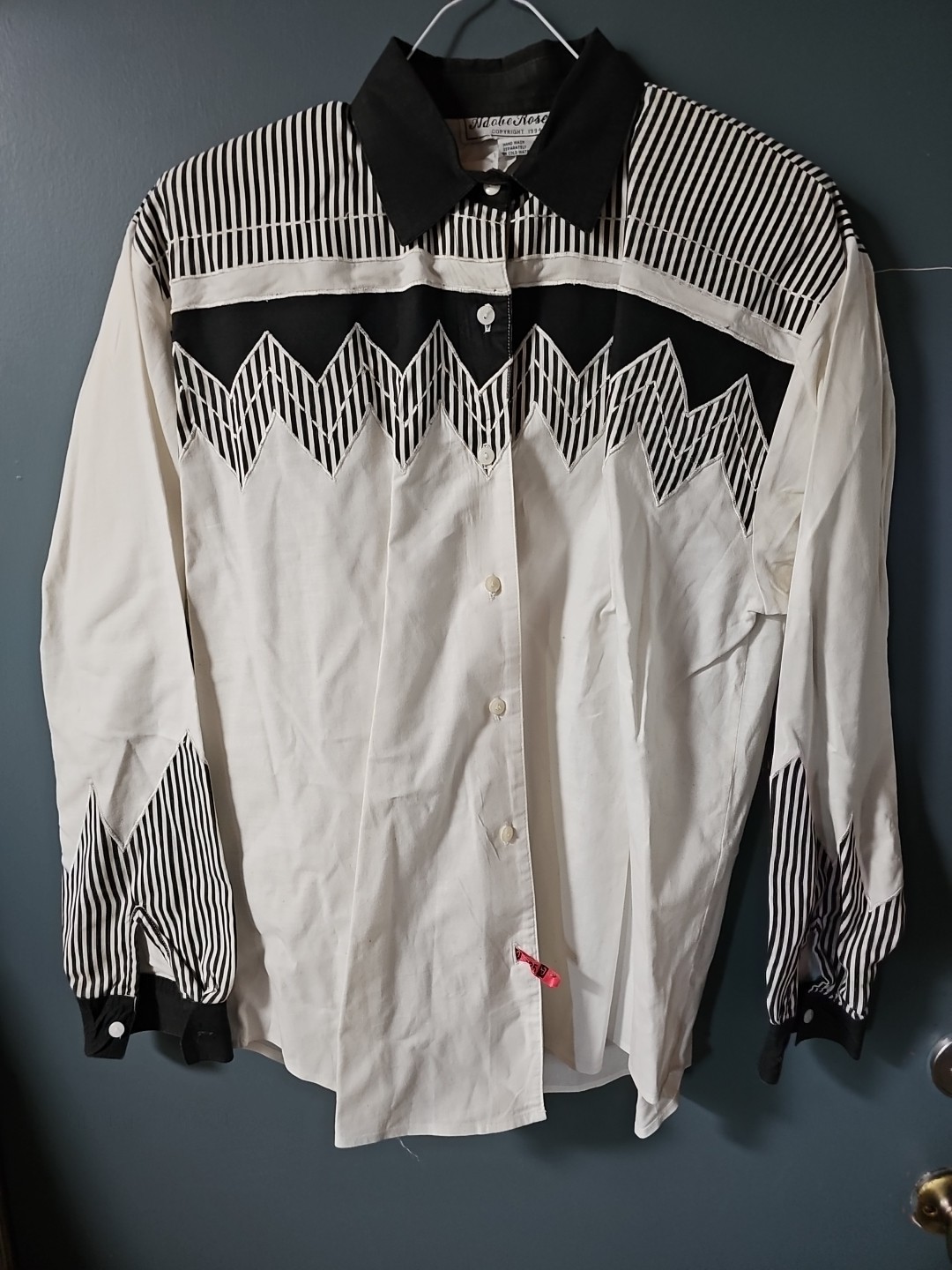 The Adobe Rose 1994 Womens L Western Cowboy Rodeo Vintage Shirt Pearl Snap READ