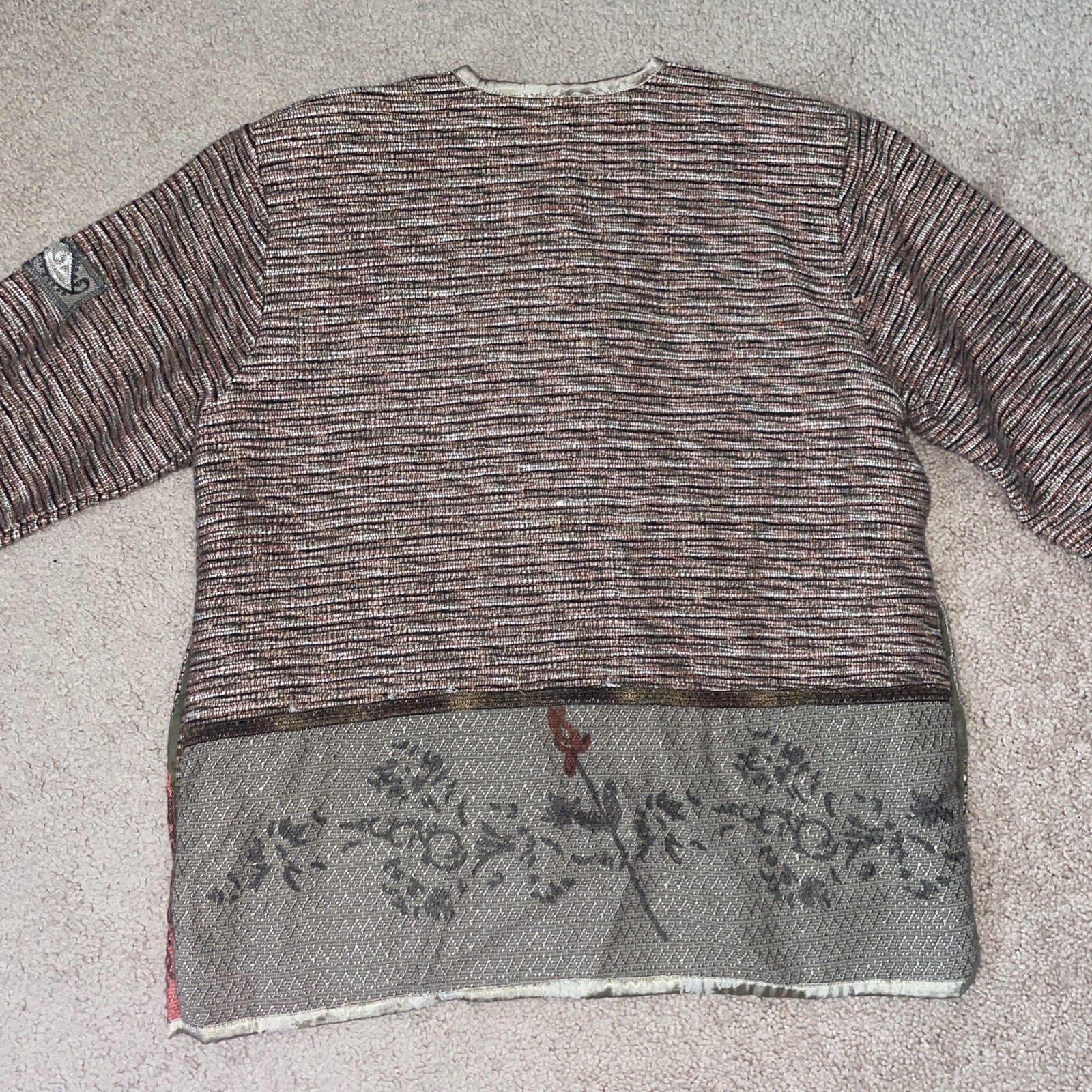 Vintage Flashback Button-Front Patchwork Wearable Art Jacket – Sz Women’s Small
